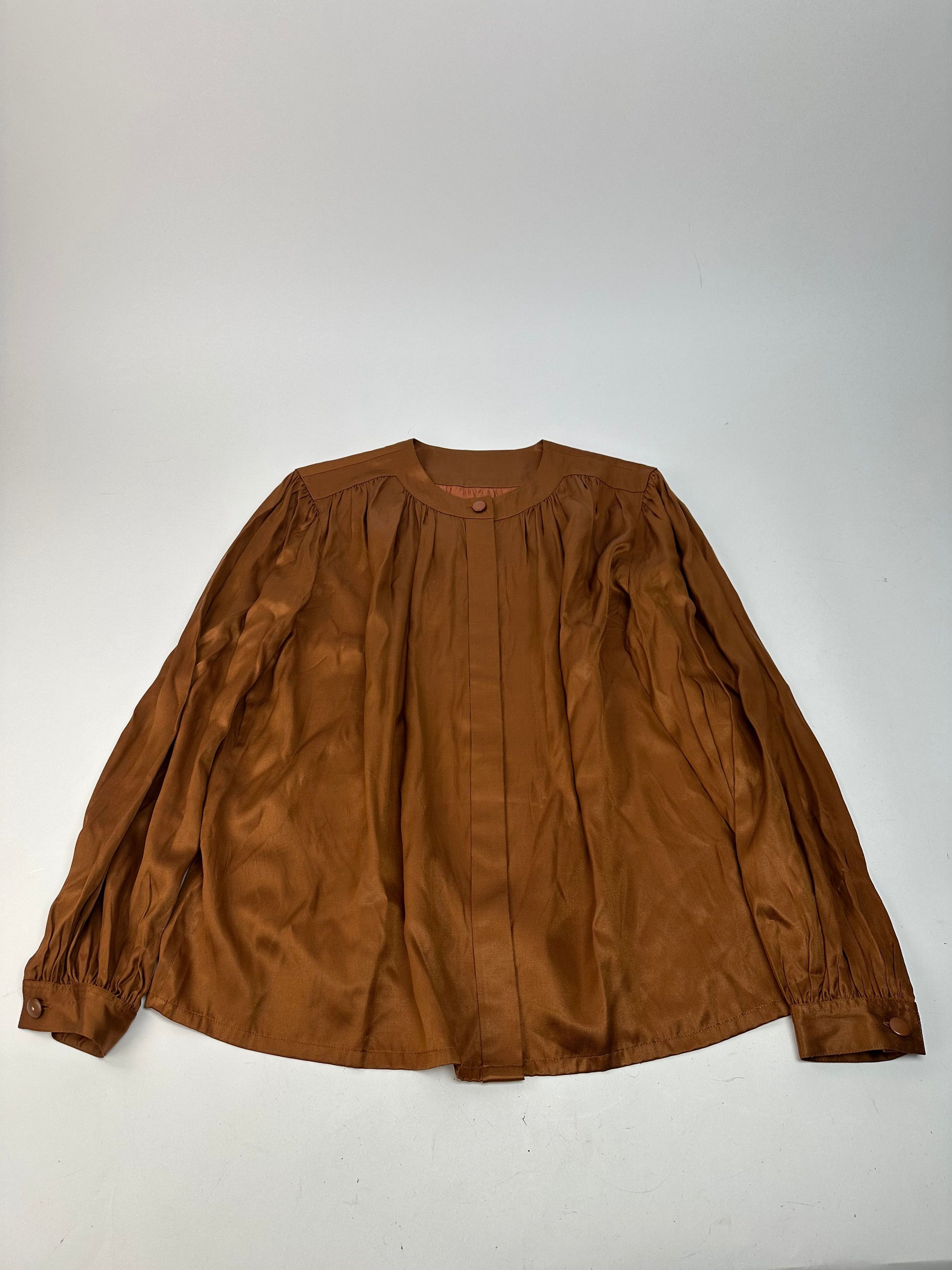 Dior Vintage Silk Blouse Brown Orange M Size M / US 6-8 / IT 42-44 - 5 Thumbnail