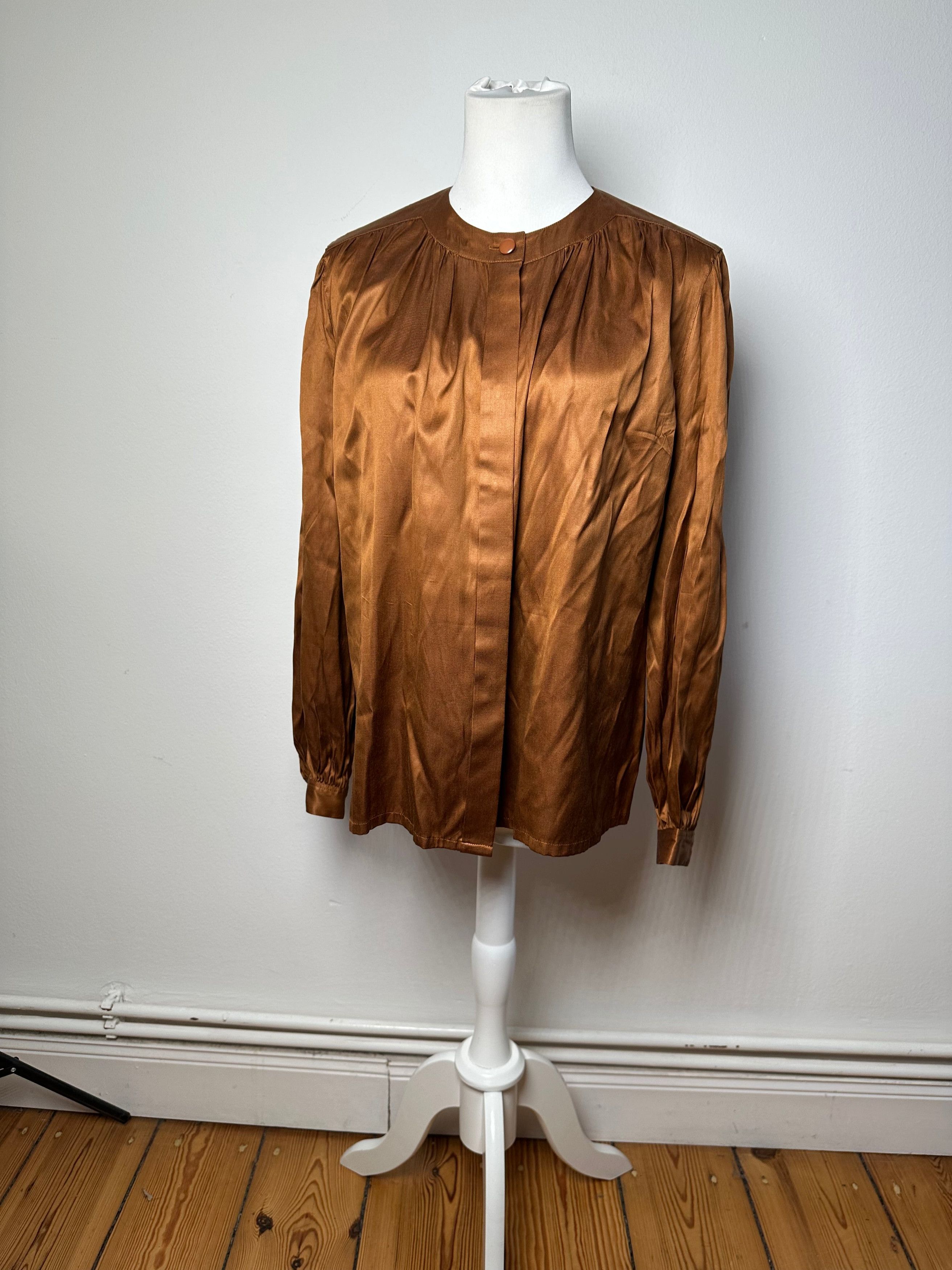 Dior Vintage Silk Blouse Brown Orange M Size M / US 6-8 / IT 42-44 - 2 Thumbnail
