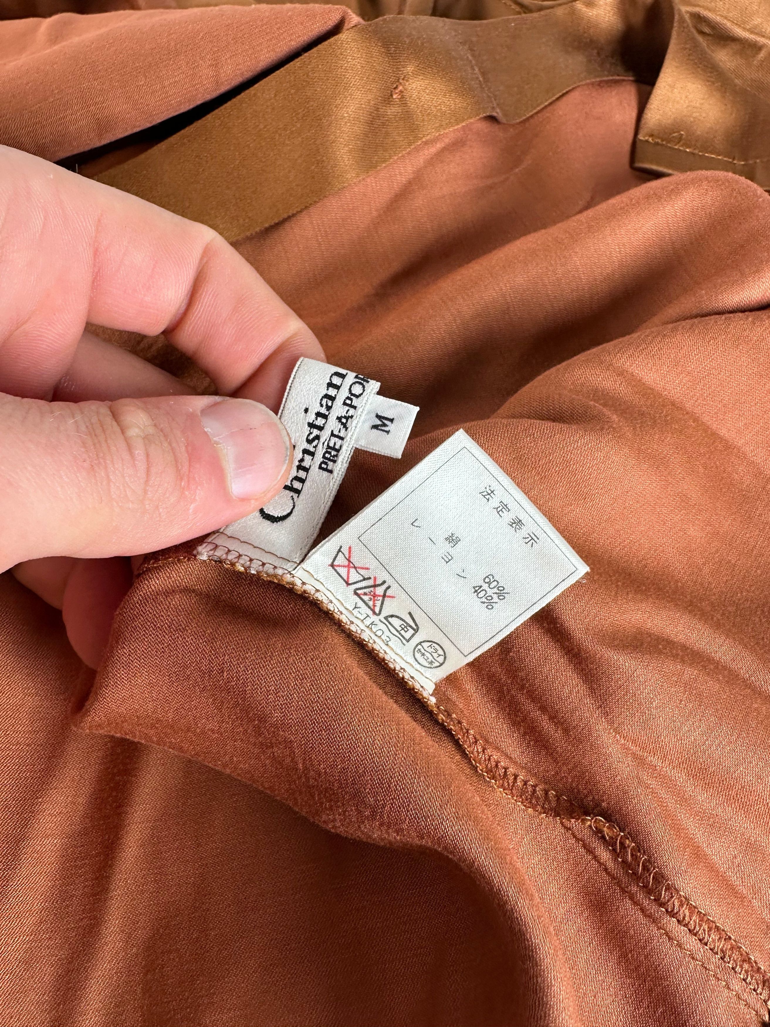 Dior Vintage Silk Blouse Brown Orange M Size M / US 6-8 / IT 42-44 - 9 Thumbnail