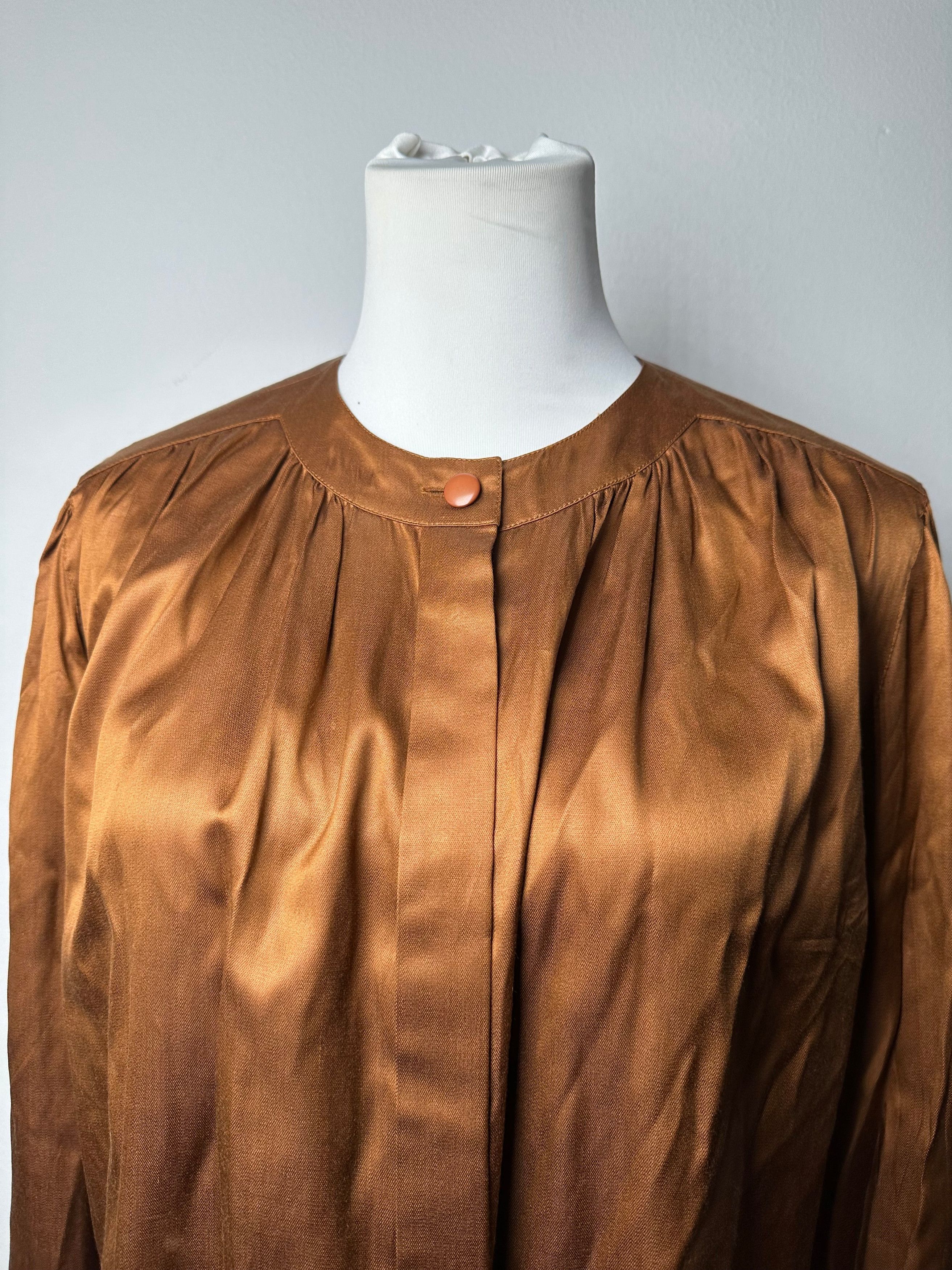 Dior Vintage Silk Blouse Brown Orange M Size M / US 6-8 / IT 42-44 - 12 Thumbnail