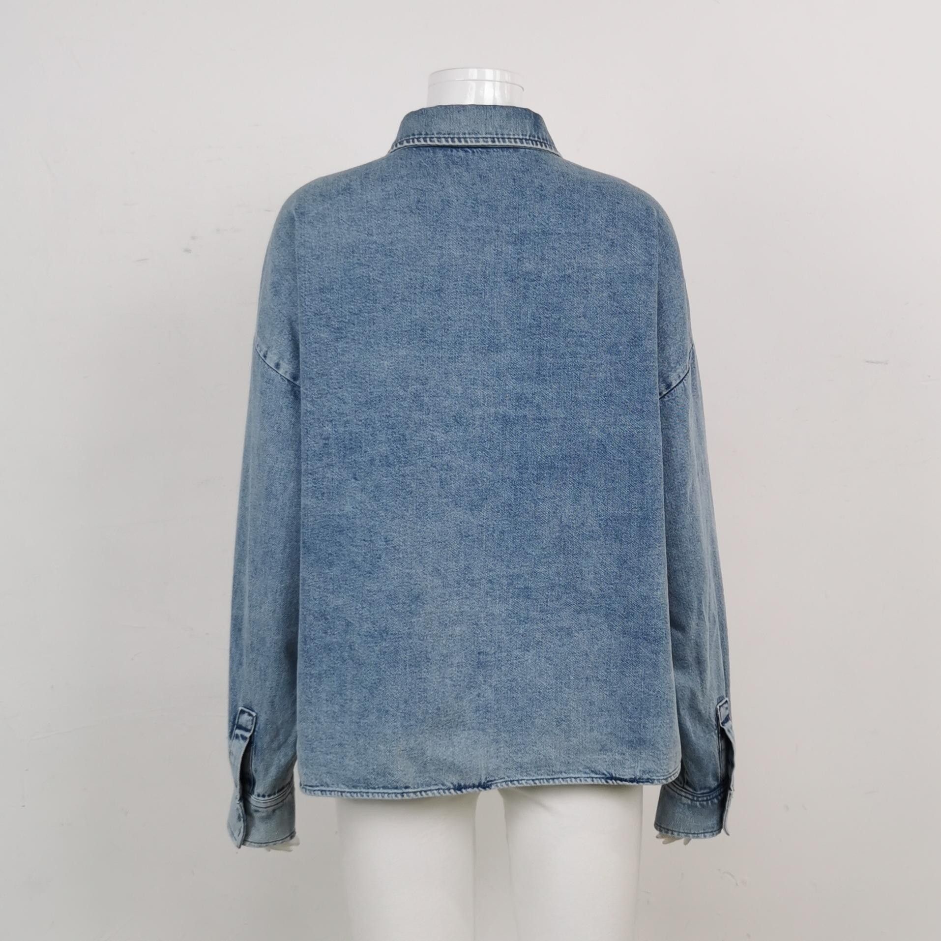Japanese Brand Oversized Cropped Denim Jacket with Pockets Size M / US 6-8 / IT 42-44 - 4 Thumbnail