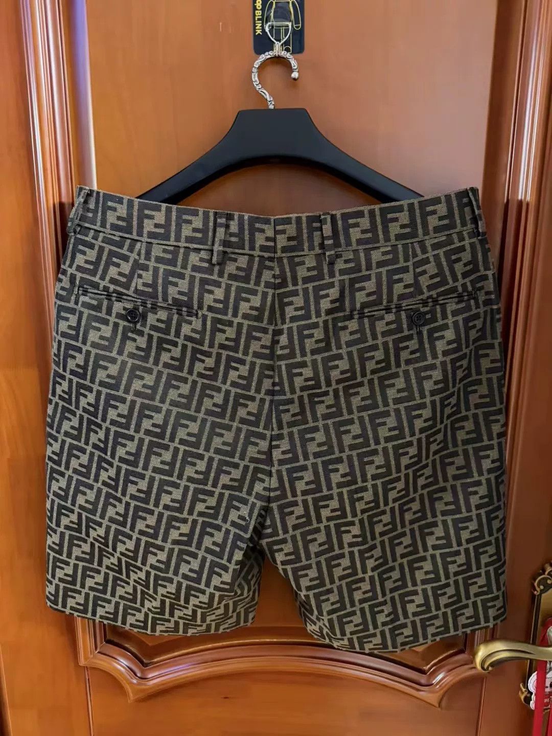 Japanese Brand Fendi Double F All-over Print Casual Shorts Size US 35 - 2 Thumbnail