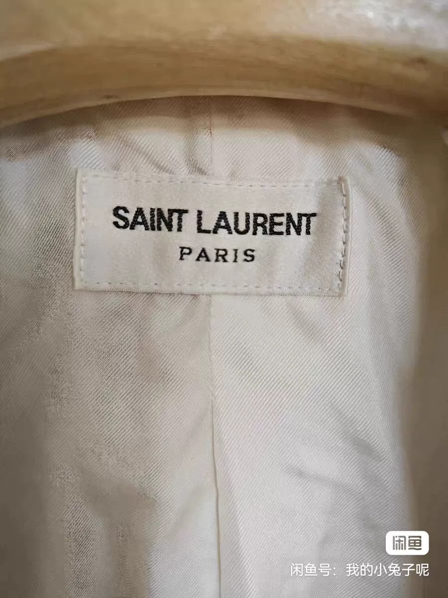 Saint Laurent Paris Saint Laurent Beige Wool Blazer Size XXS / US 00 / IT 34 - 3 Thumbnail