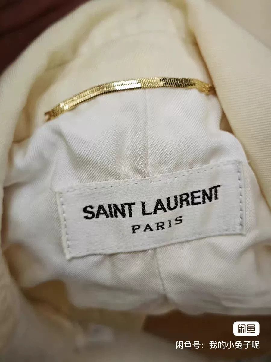 Saint Laurent Paris Saint Laurent Beige Wool Blazer Size XXS / US 00 / IT 34 - 6 Thumbnail