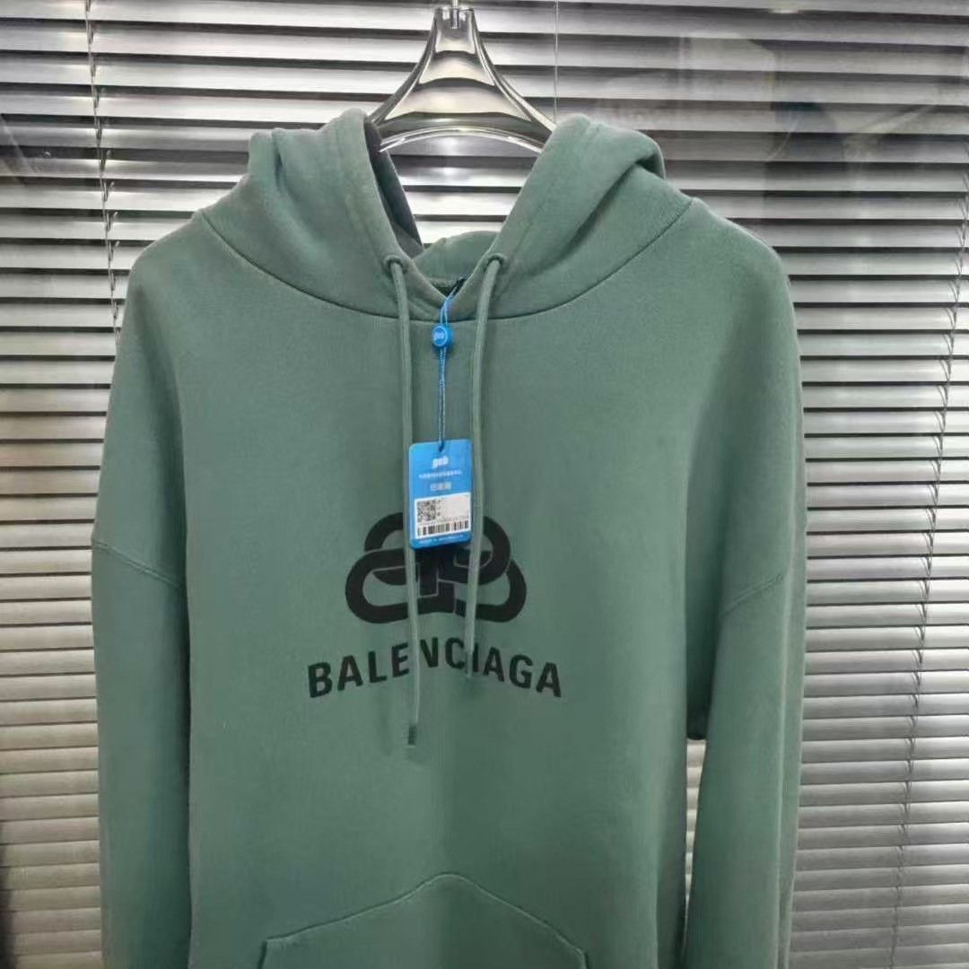 Japanese Brand Balenciaga Haze Green Lock Button Hoodie S Size US S / EU 44-46 / 1 - 2 Thumbnail