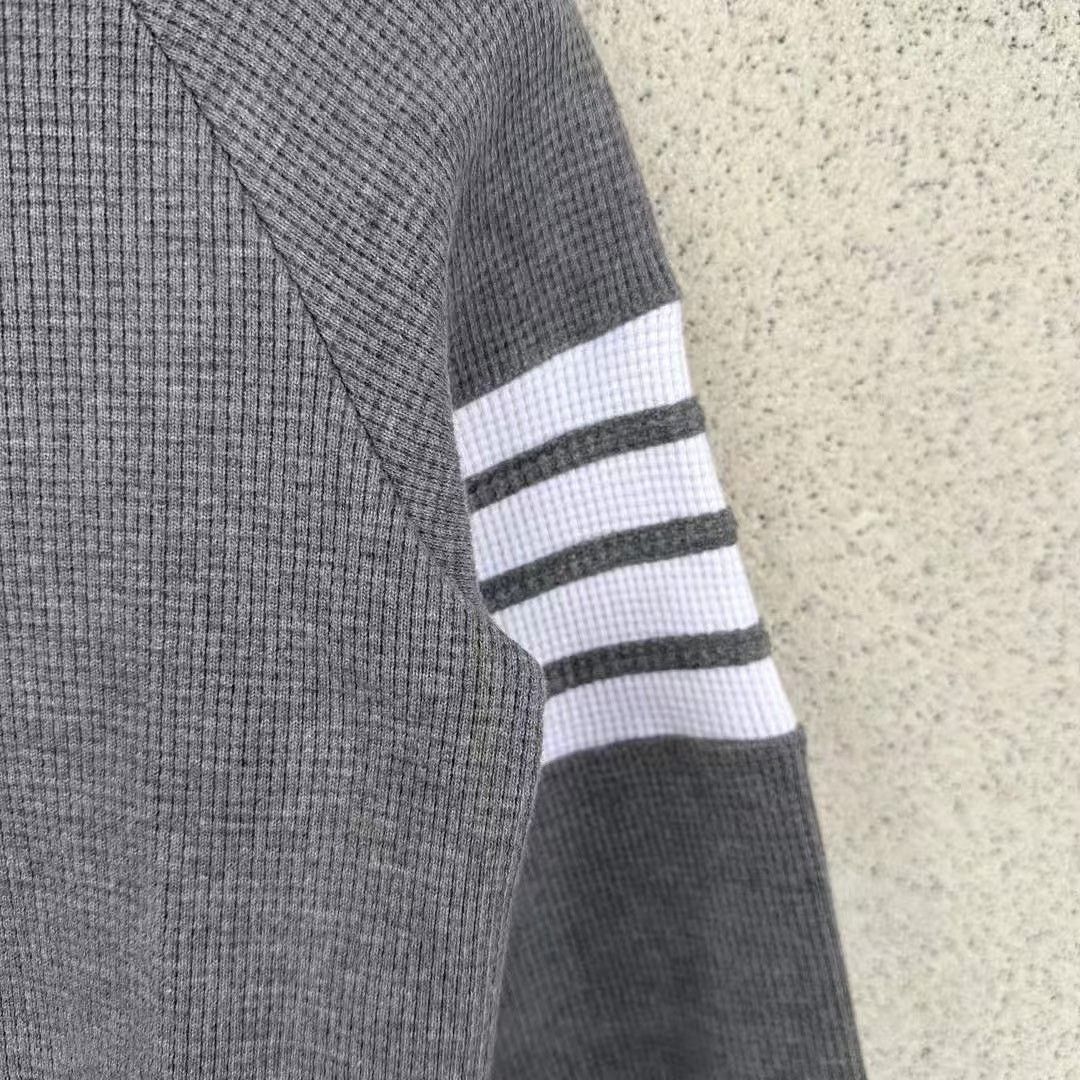Japanese Brand Thom Browne Waffle Knit Sweatshirt Size US L / EU 52-54 / 3 - 3 Thumbnail
