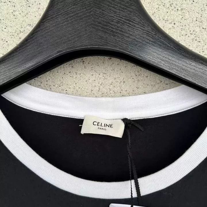 Japanese Brand Celine Black White Logo Short Sleeve Size US XL / EU 56 / 4 - 2 Thumbnail