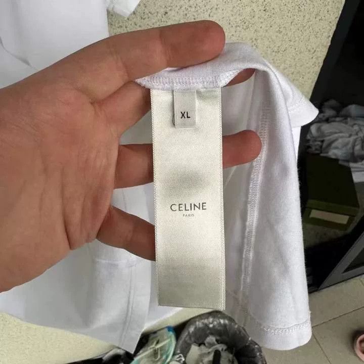 Japanese Brand Celine Black White Logo Short Sleeve Size US XL / EU 56 / 4 - 4 Thumbnail