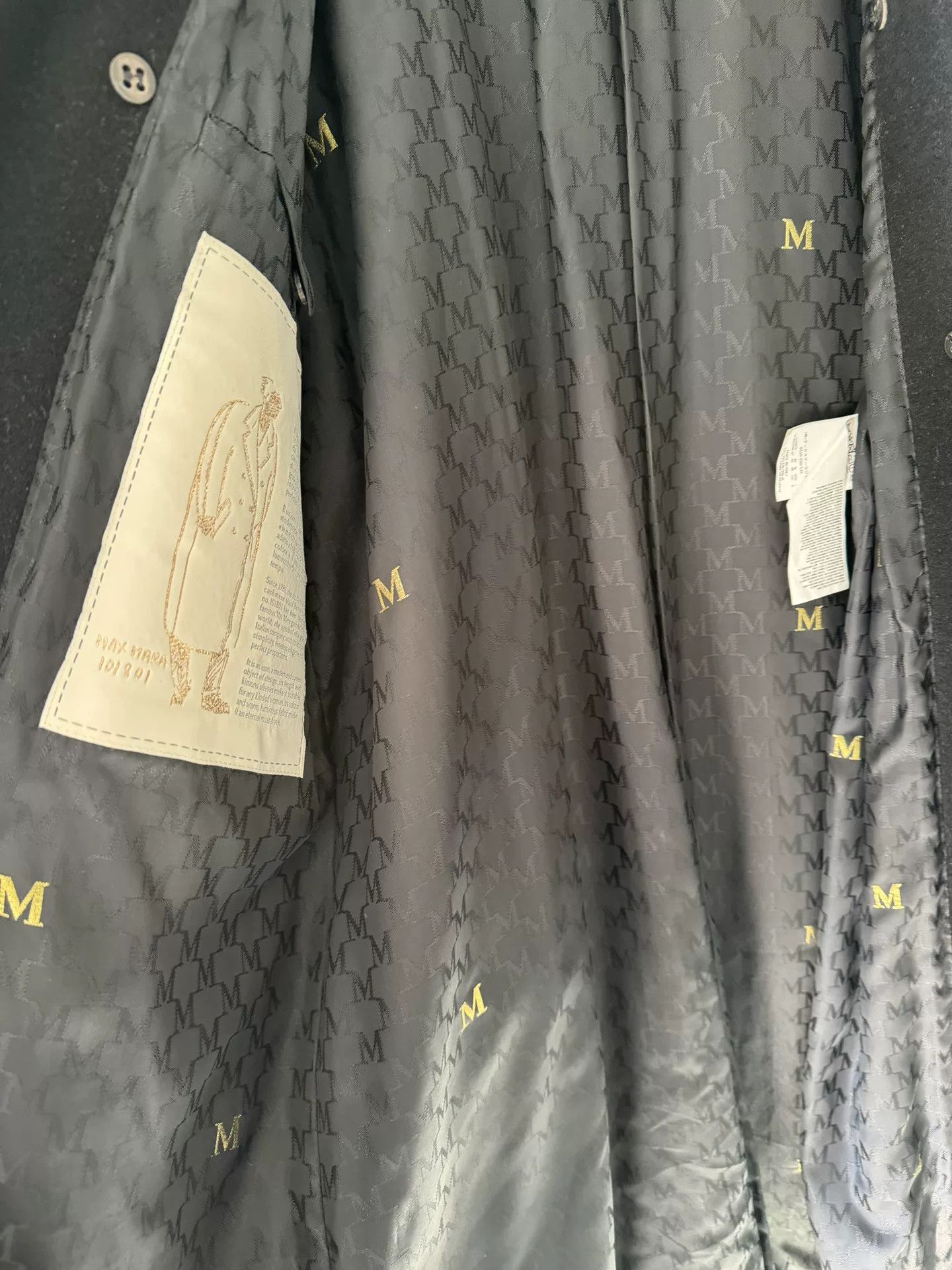 Max Mara MaxMara 101801 Black Wool Coat Size S / US 4 / IT 40 - 6 Thumbnail