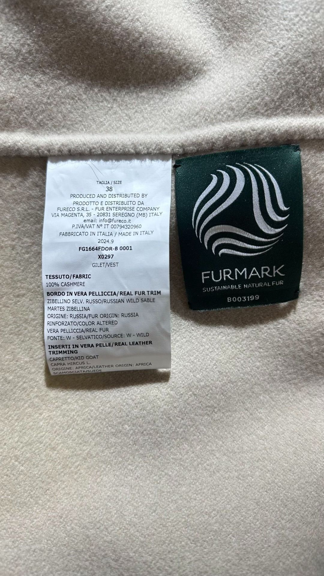 Japanese Brand Fabio Gavazzi Women's Cashmere Fur Coat Size S / US 4 / IT 40 - 7 Thumbnail