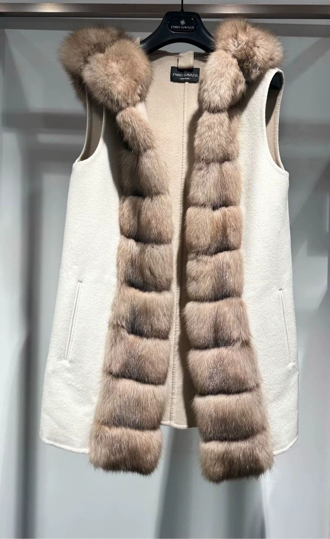 Japanese Brand Fabio Gavazzi Women's Cashmere Fur Coat Size S / US 4 / IT 40 - 4 Thumbnail