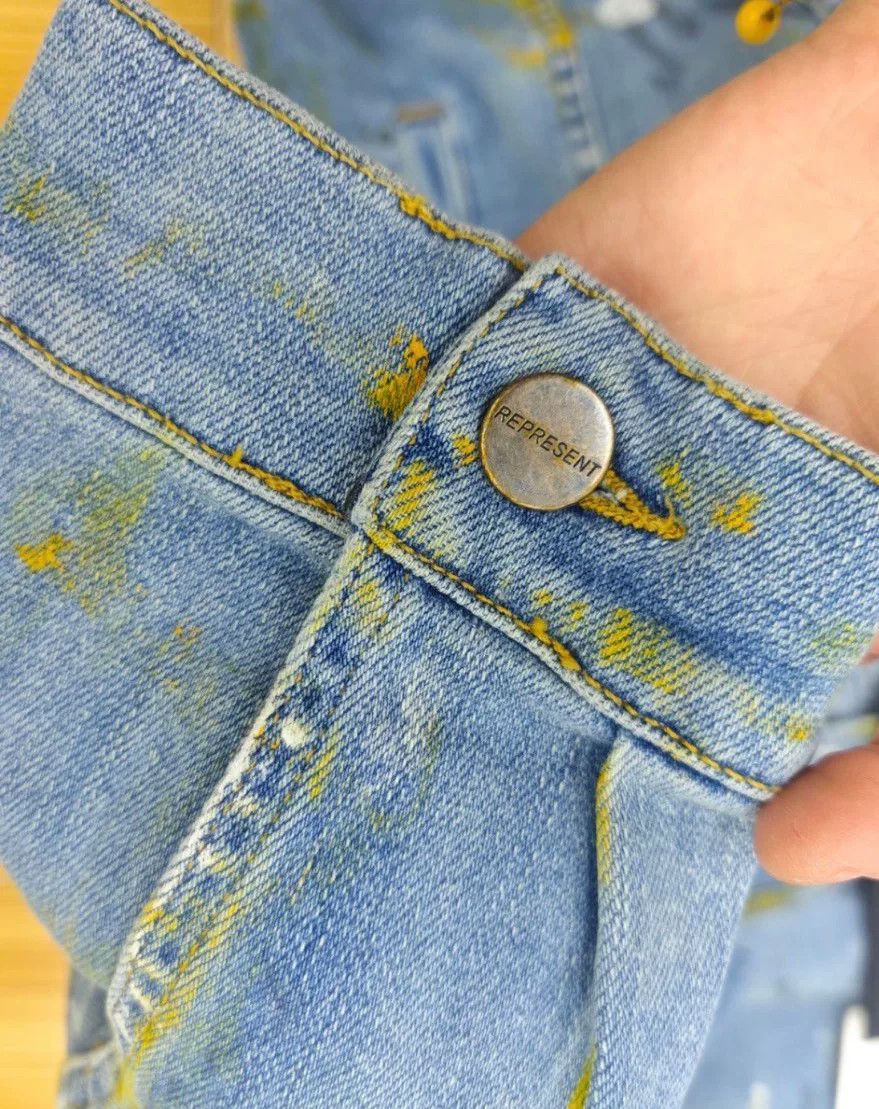 Japanese Brand REPRESENT Men's Paint Splatter Denim Jacket Size US S / EU 44-46 / 1 - 5 Thumbnail