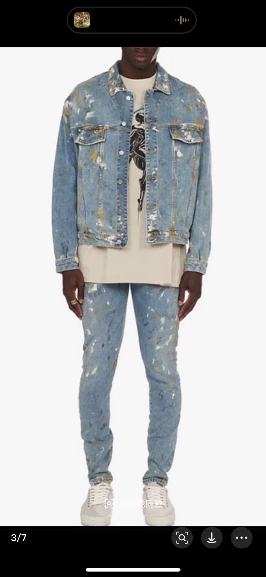 Japanese Brand REPRESENT Men's Paint Splatter Denim Jacket Size US S / EU 44-46 / 1 - 6 Thumbnail