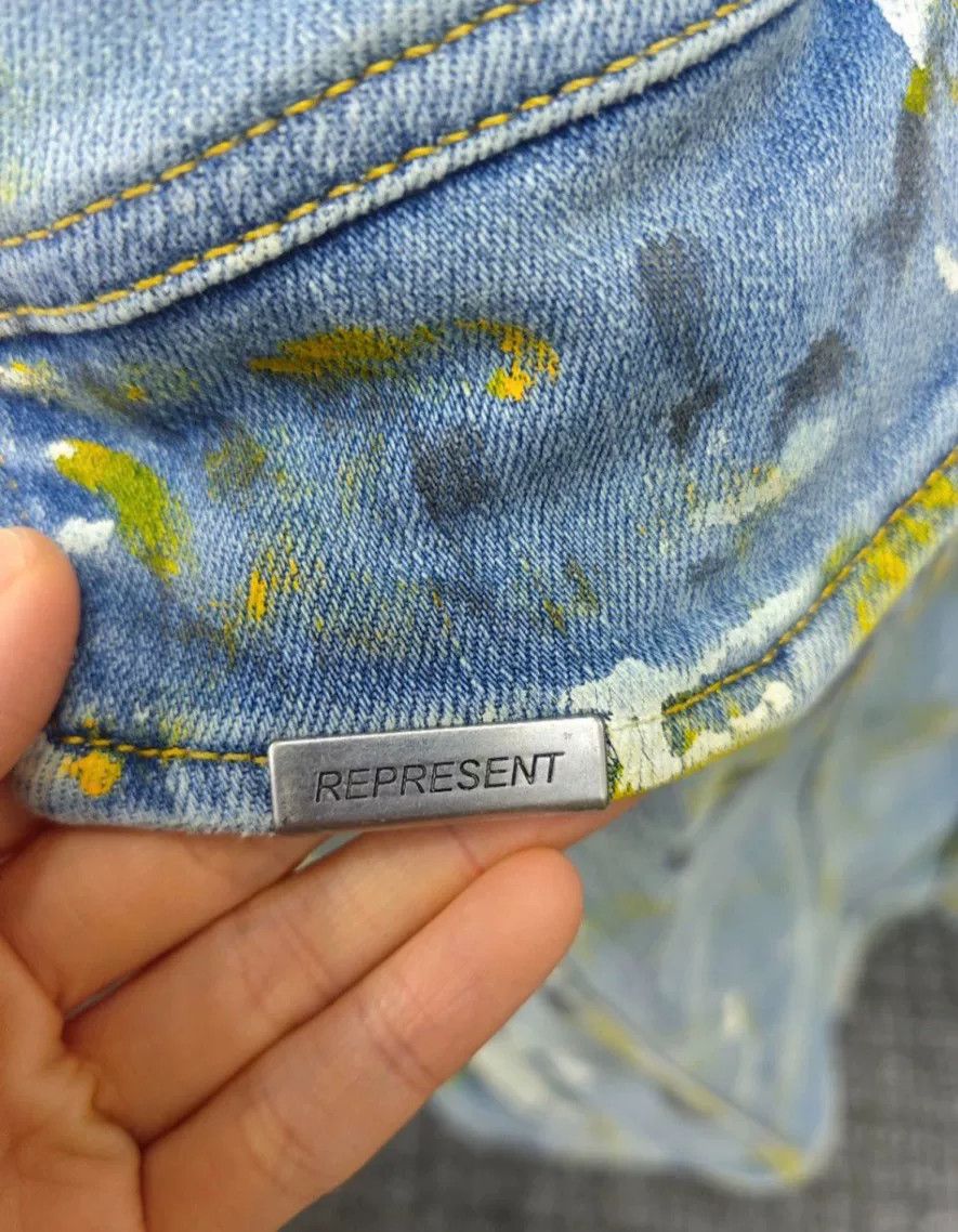 Japanese Brand REPRESENT Men's Paint Splatter Denim Jacket Size US S / EU 44-46 / 1 - 4 Thumbnail