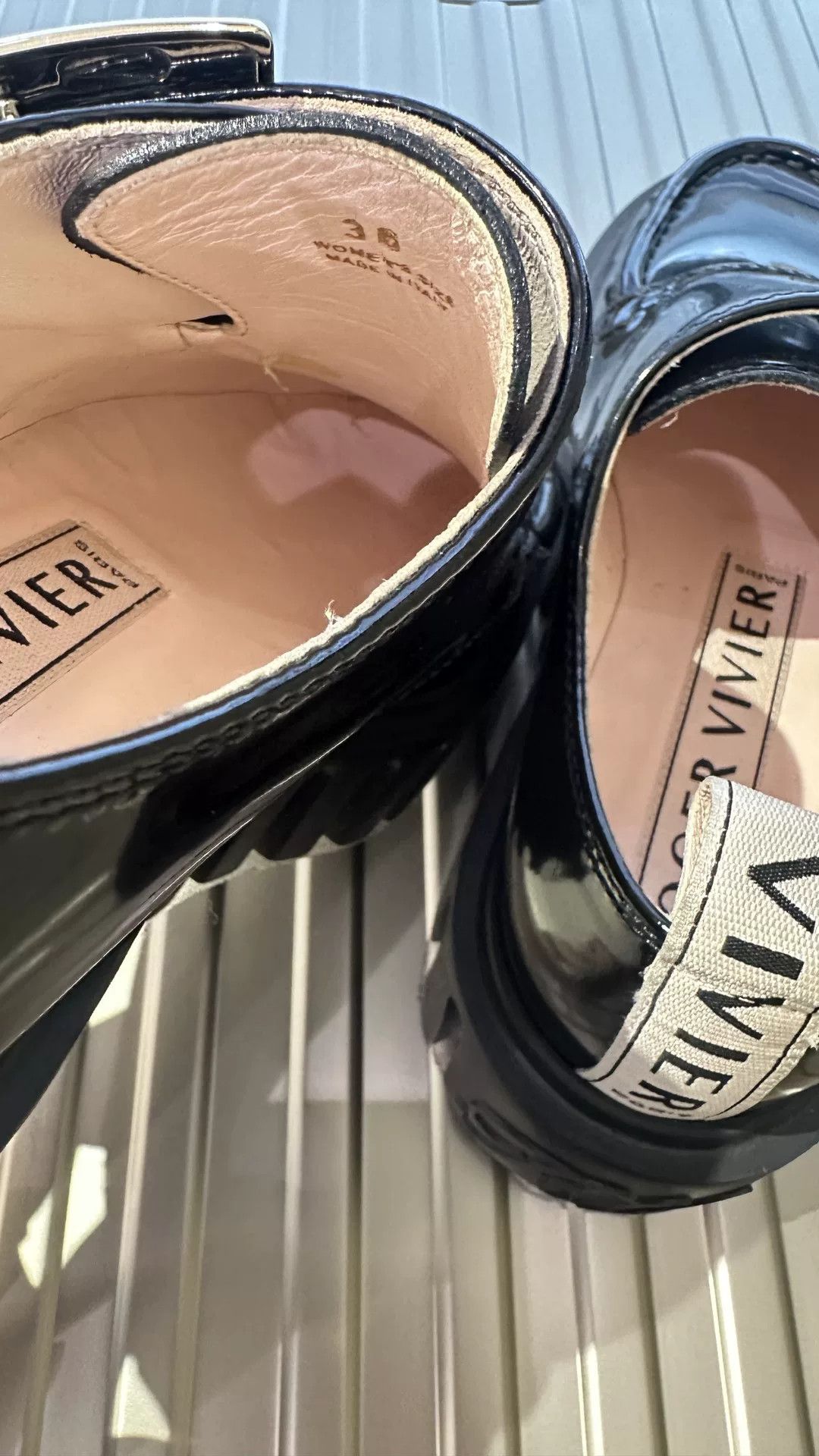 Japanese Brand Black Patent Leather Slip-On Loafers Size US 5.5 / IT 35.5 - 3 Thumbnail