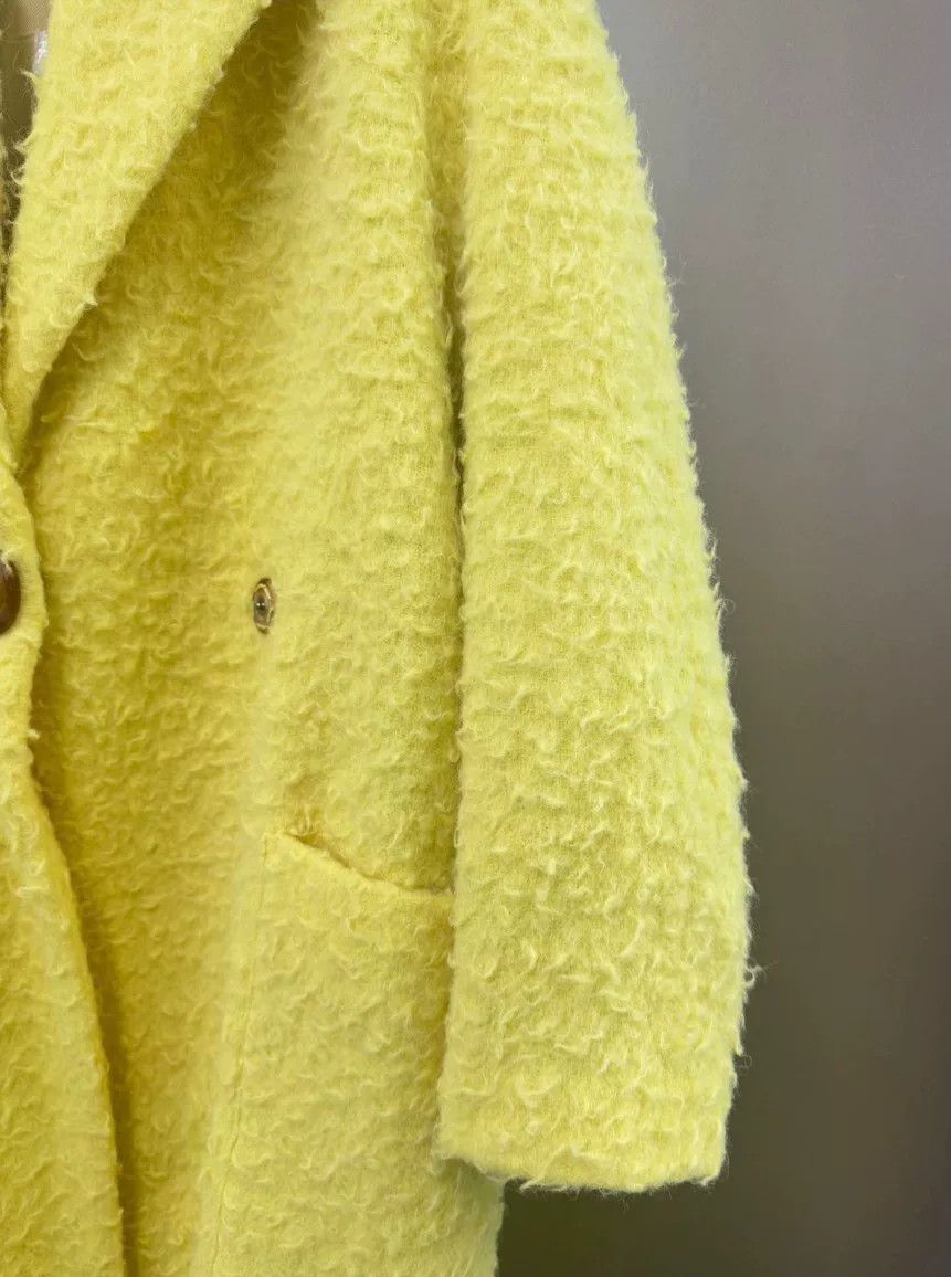 Japanese Brand Erika Cavallini Yellow Wool Coat Size S / US 4 / IT 40 - 4 Thumbnail