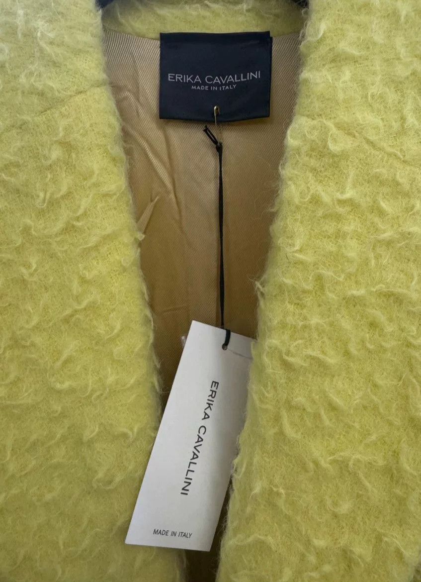 Japanese Brand Erika Cavallini Yellow Wool Coat Size S / US 4 / IT 40 - 3 Thumbnail