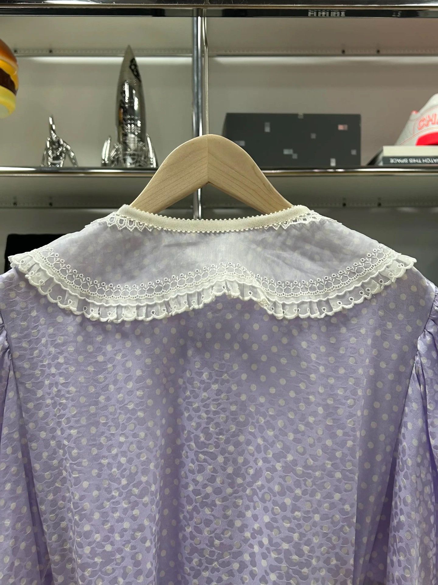 Miu Miu MiuMiu Purple Polka Dot Silk Dress Size S / US 4 / IT 40 - 4 Thumbnail
