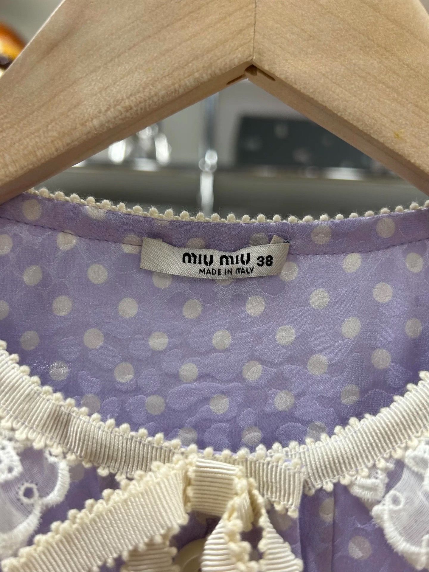 Miu Miu MiuMiu Purple Polka Dot Silk Dress Size S / US 4 / IT 40 - 6 Thumbnail