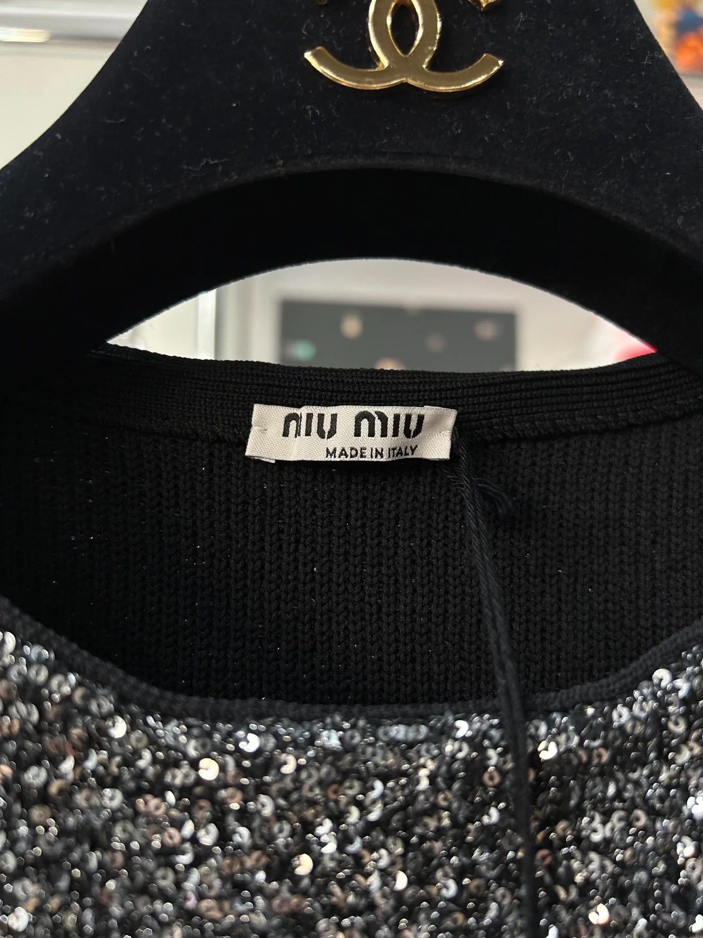 Miu Miu Miu Miu Black Sequin Knit Vest Size XS / US 0-2 / IT 36-38 - 5 Thumbnail