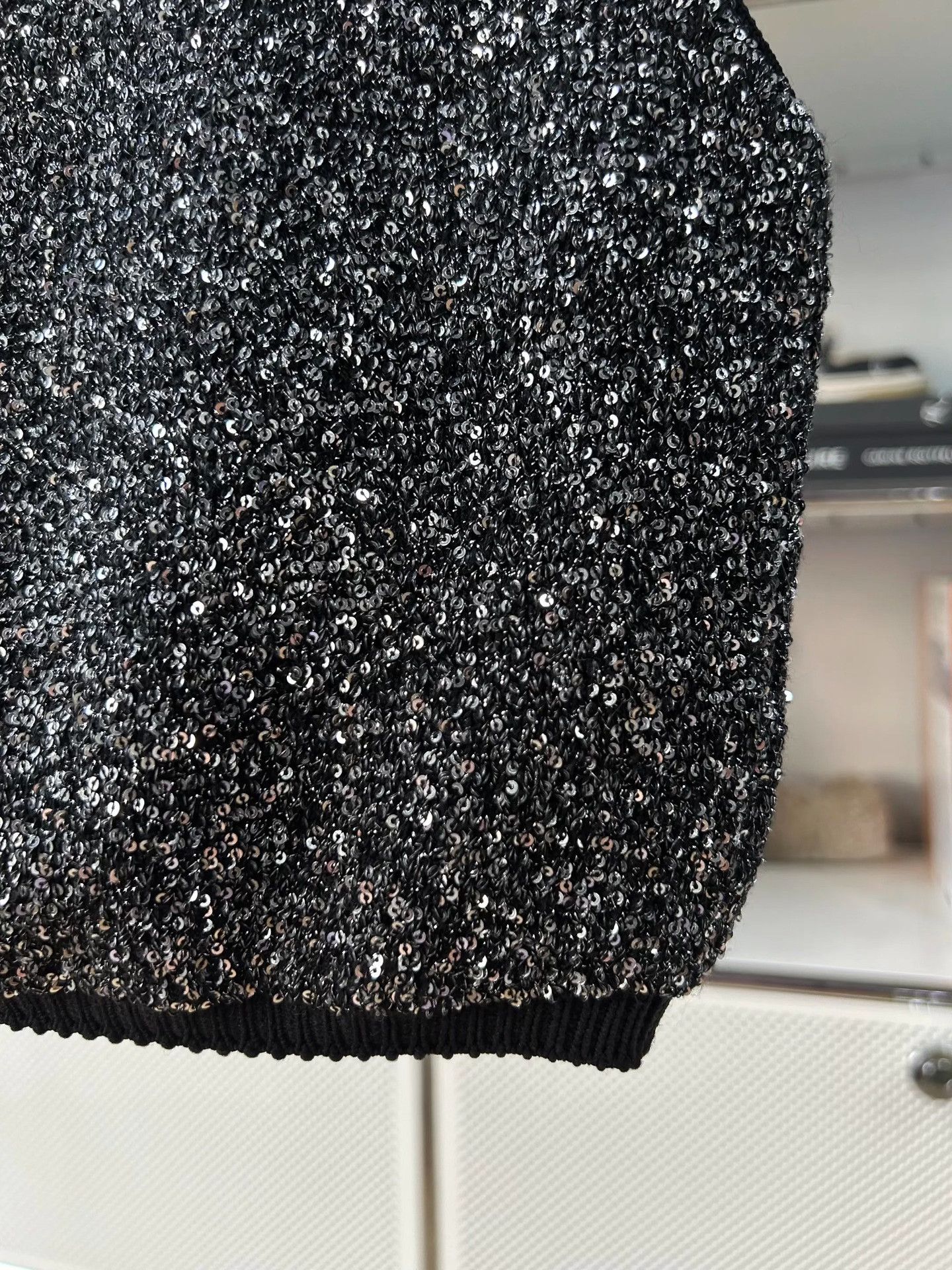 Miu Miu Miu Miu Black Sequin Knit Vest Size XS / US 0-2 / IT 36-38 - 4 Thumbnail