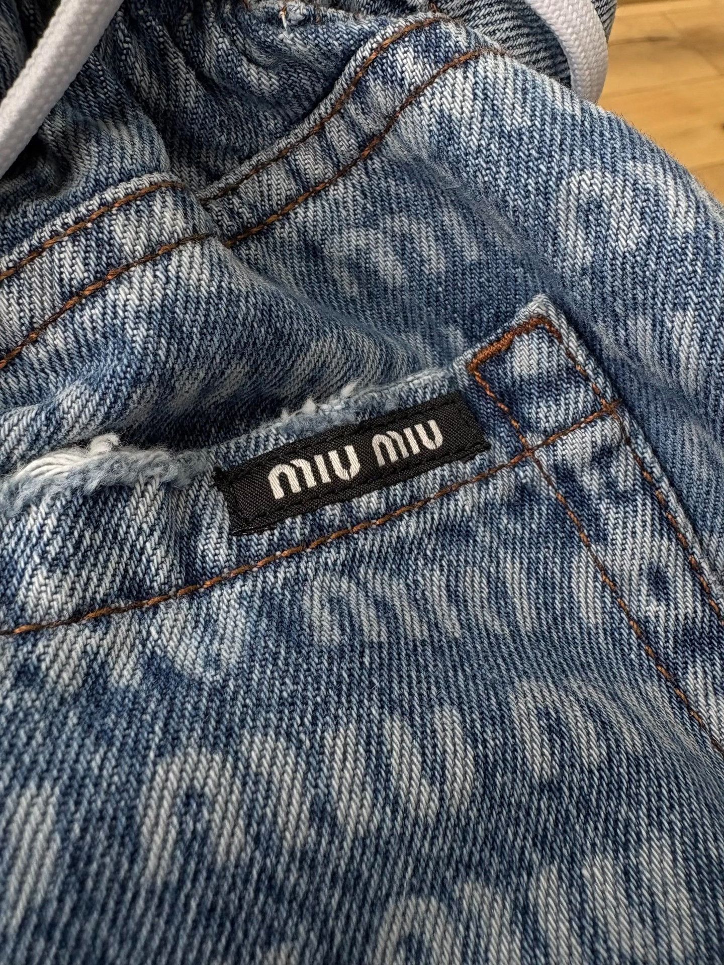Miu Miu Miumiu Blue Denim Logo Print Vest & Pants Set Size XS / US 0-2 / IT 36-38 - 7 Thumbnail