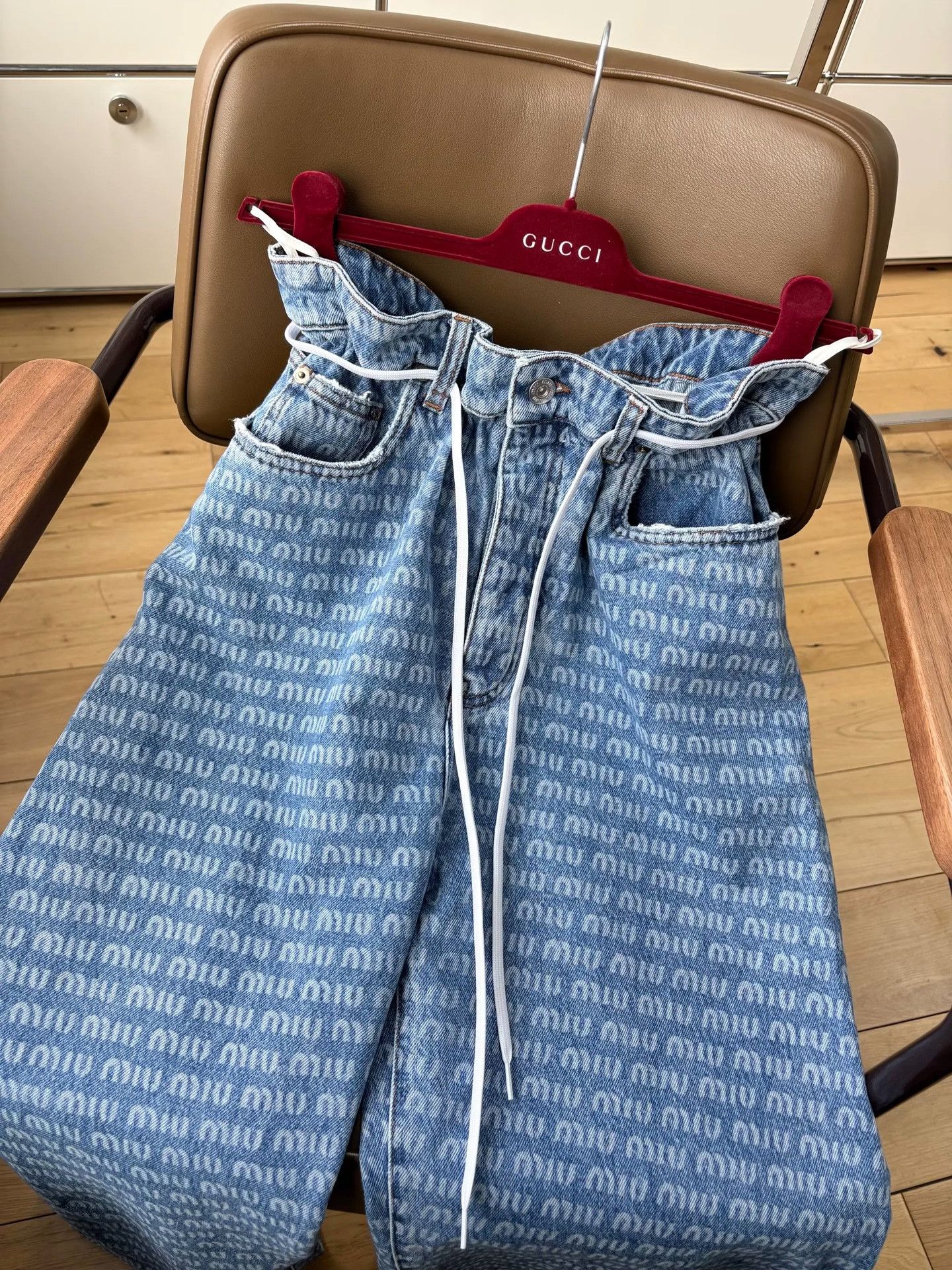 Miu Miu Miumiu Blue Denim Logo Print Vest & Pants Set Size XS / US 0-2 / IT 36-38 - 4 Thumbnail