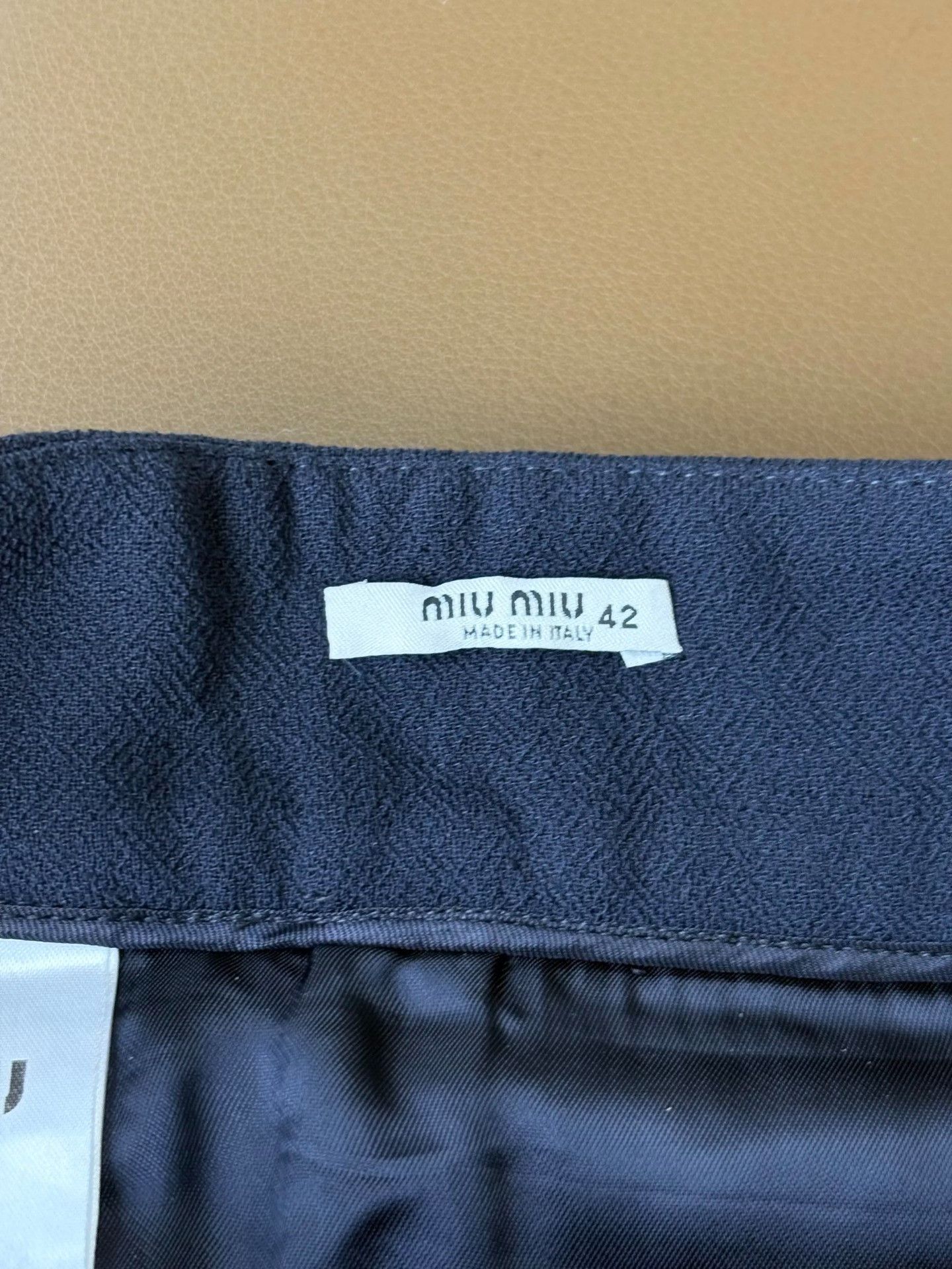 Miu Miu Miumiu Navy Wool A-Line Skirt IT42 Size 42" / US 20 - 5 Thumbnail