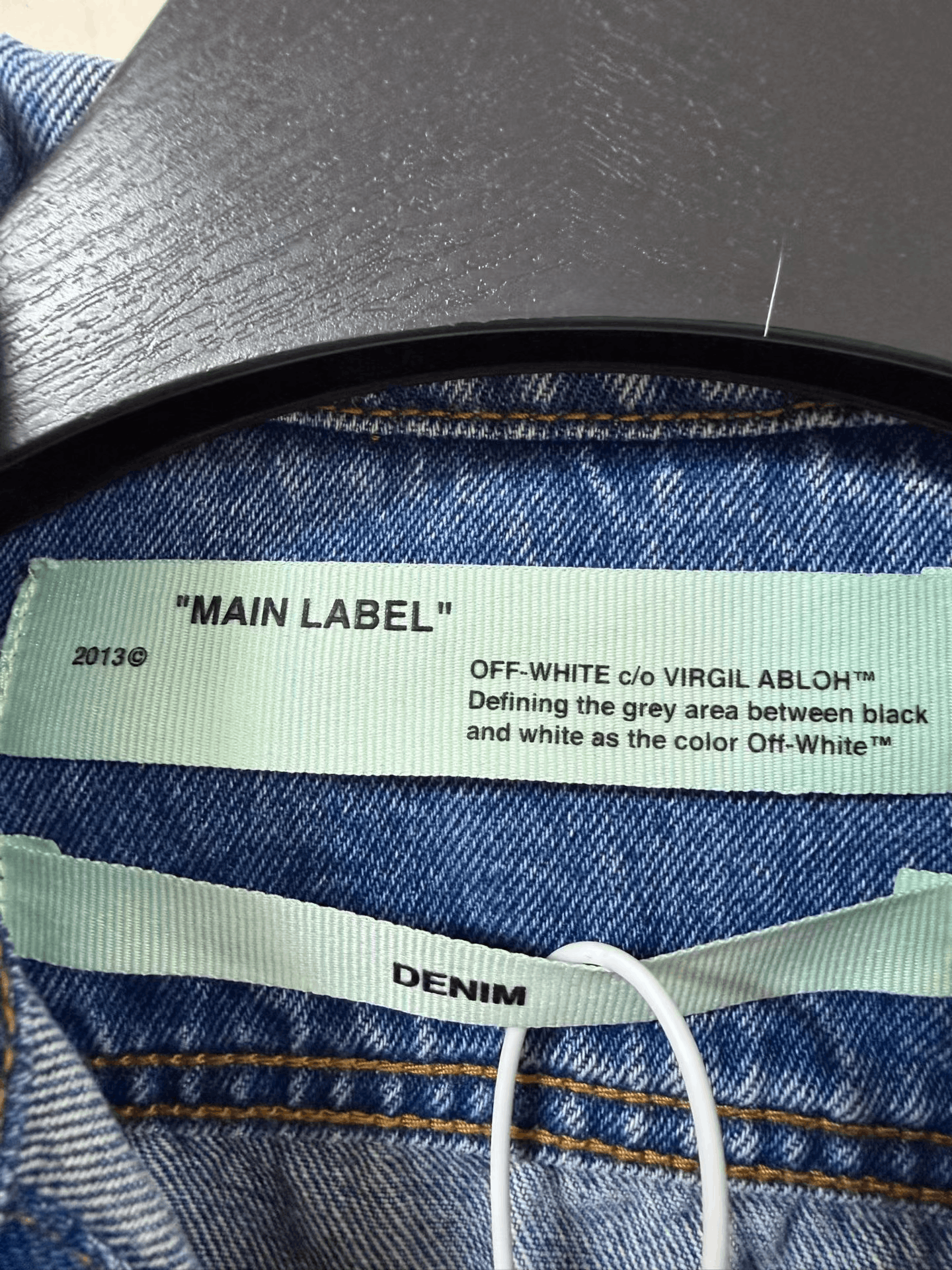Japanese Brand Off-White Arrow Logo Blue Denim Jacket Size XS / US 0-2 / IT 36-38 - 3 Thumbnail