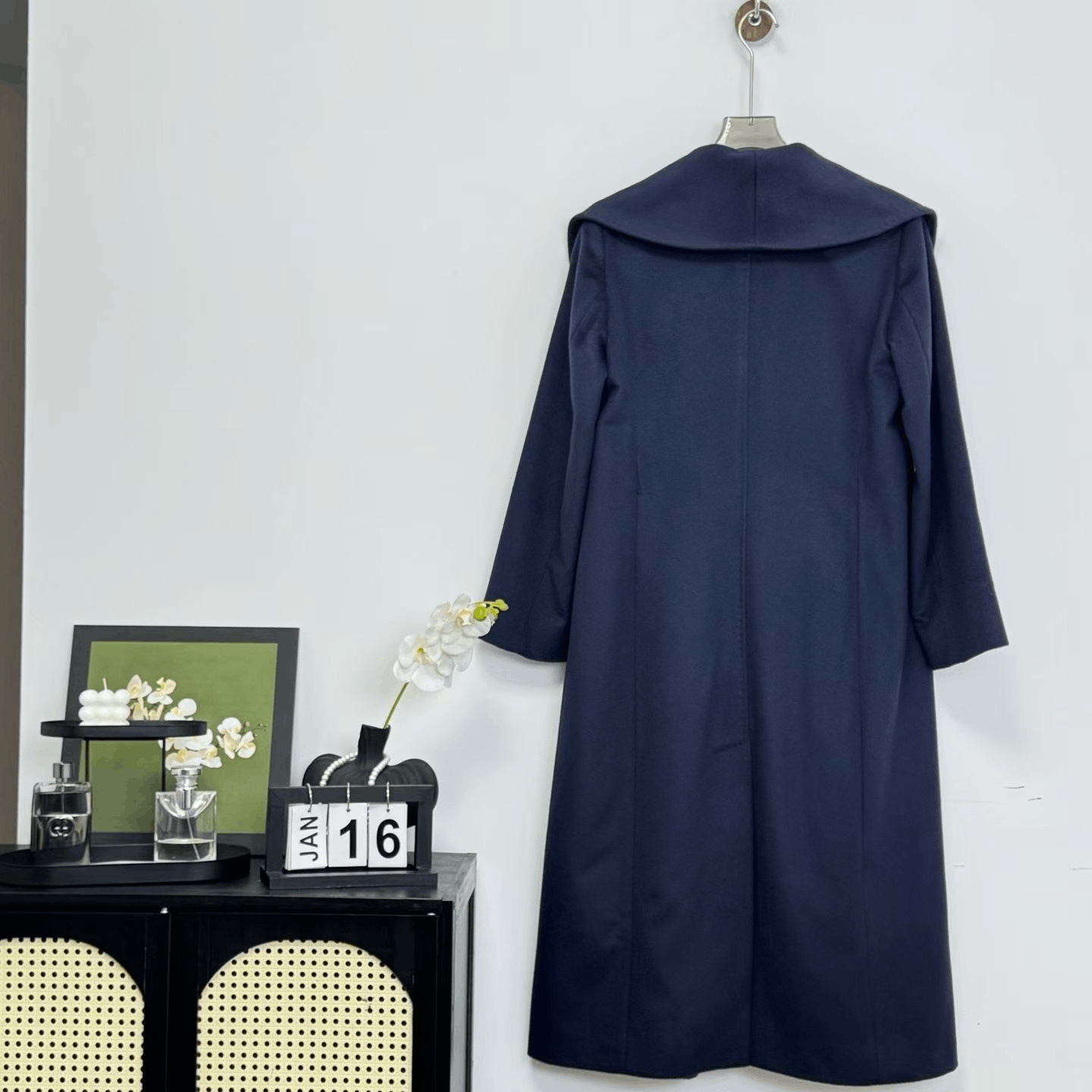 Max Mara Maxmara Dark Blue Water Ripple Coat Size S / US 4 / IT 40 - 4 Thumbnail