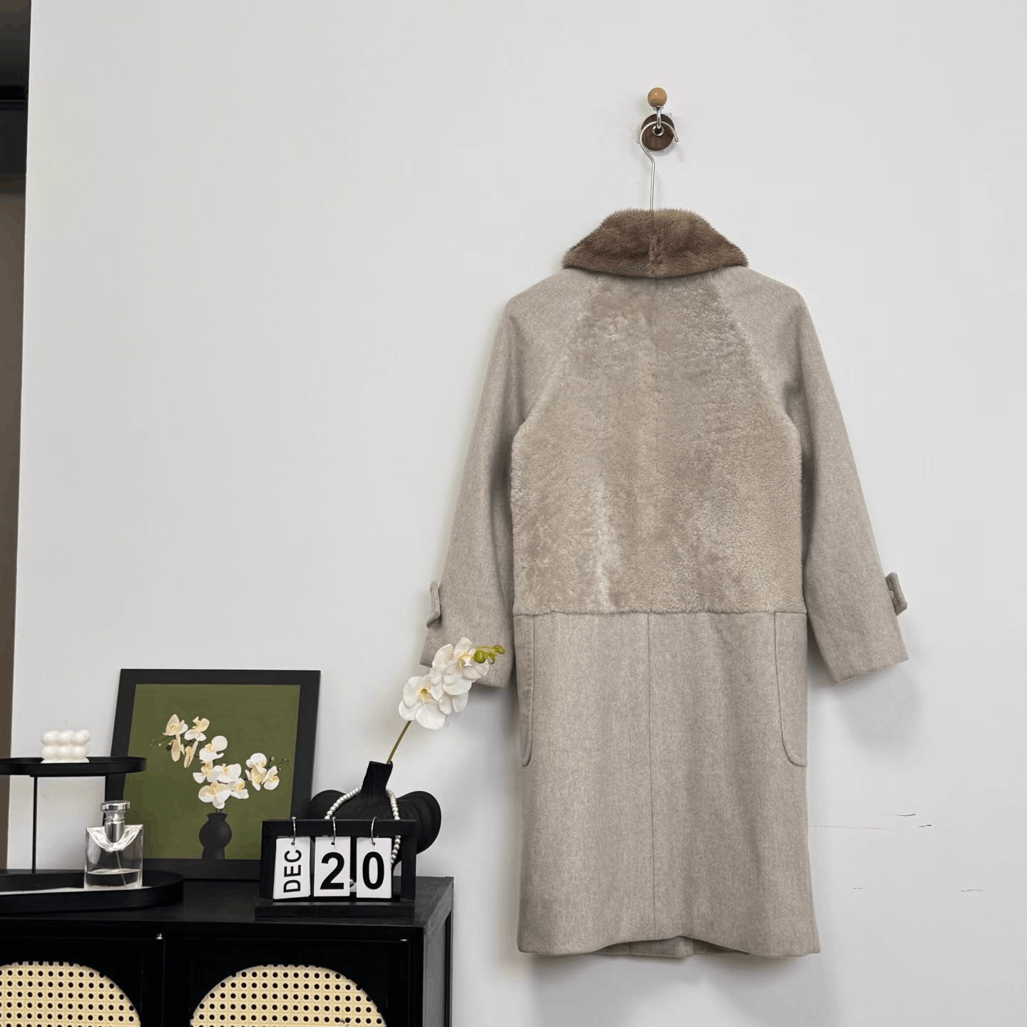 Max Mara Maxmara Mink Collar Wool Cashmere Coat Size XS / US 0-2 / IT 36-38 - 3 Thumbnail