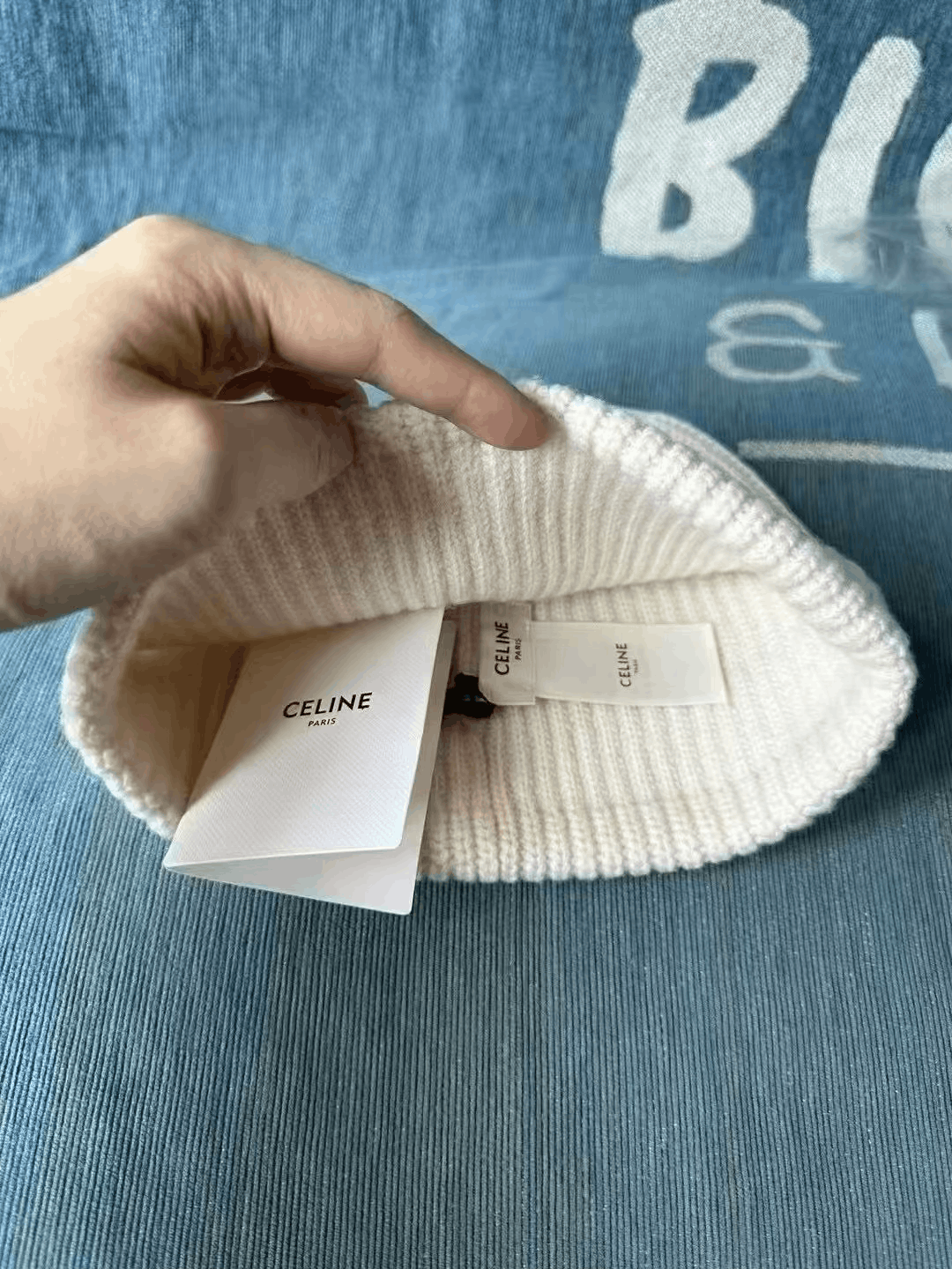 Japanese Brand Celine Ribbed Knit Beanie Size ONE SIZE - 2 Thumbnail
