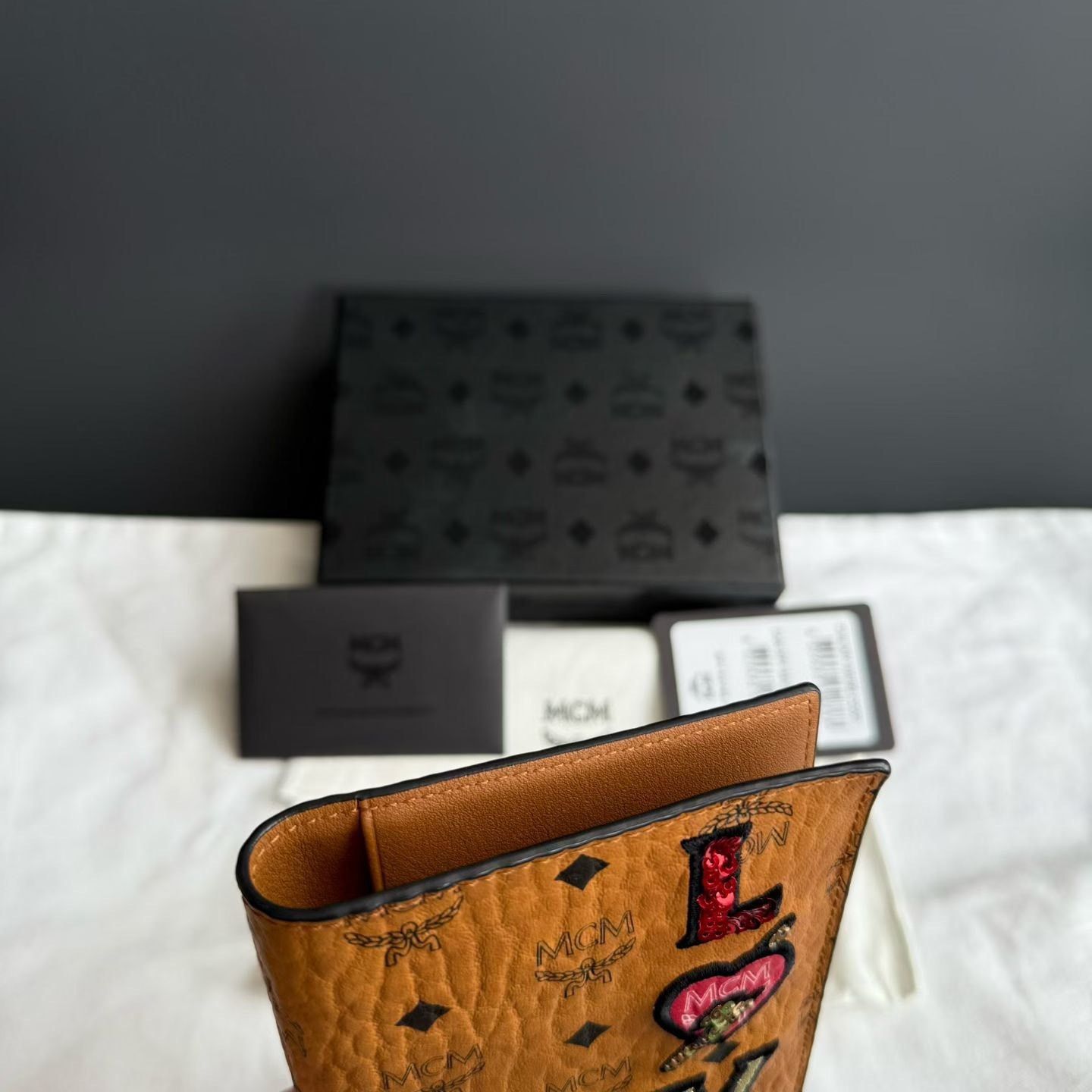Japanese Brand MCM Brown Love Limited Passport Card Holder Size ONE SIZE - 3 Thumbnail