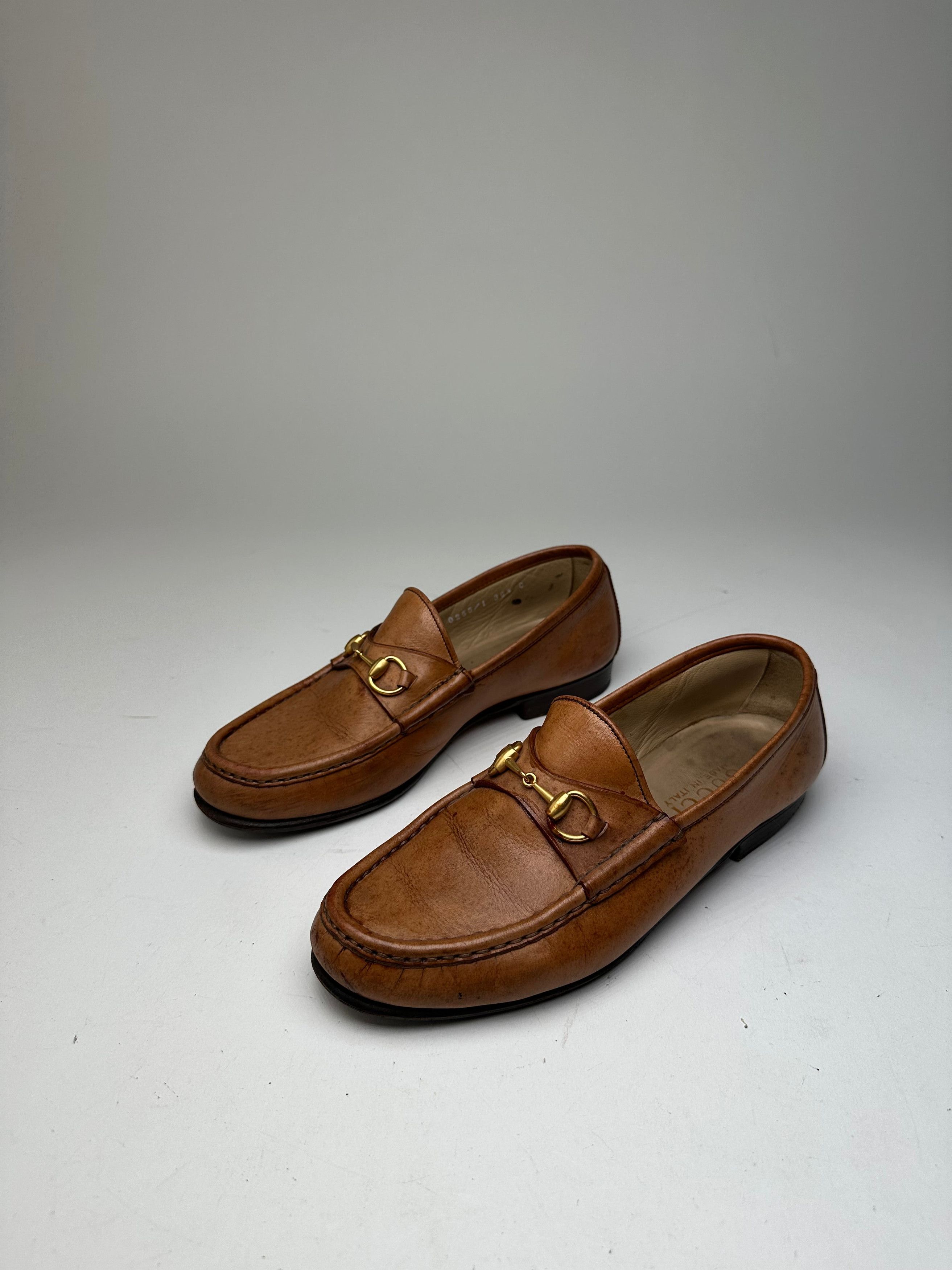 Gucci Vintage Leather Horsebit Loafer Brown Size US 5.5 / IT 35.5 - 10 Thumbnail