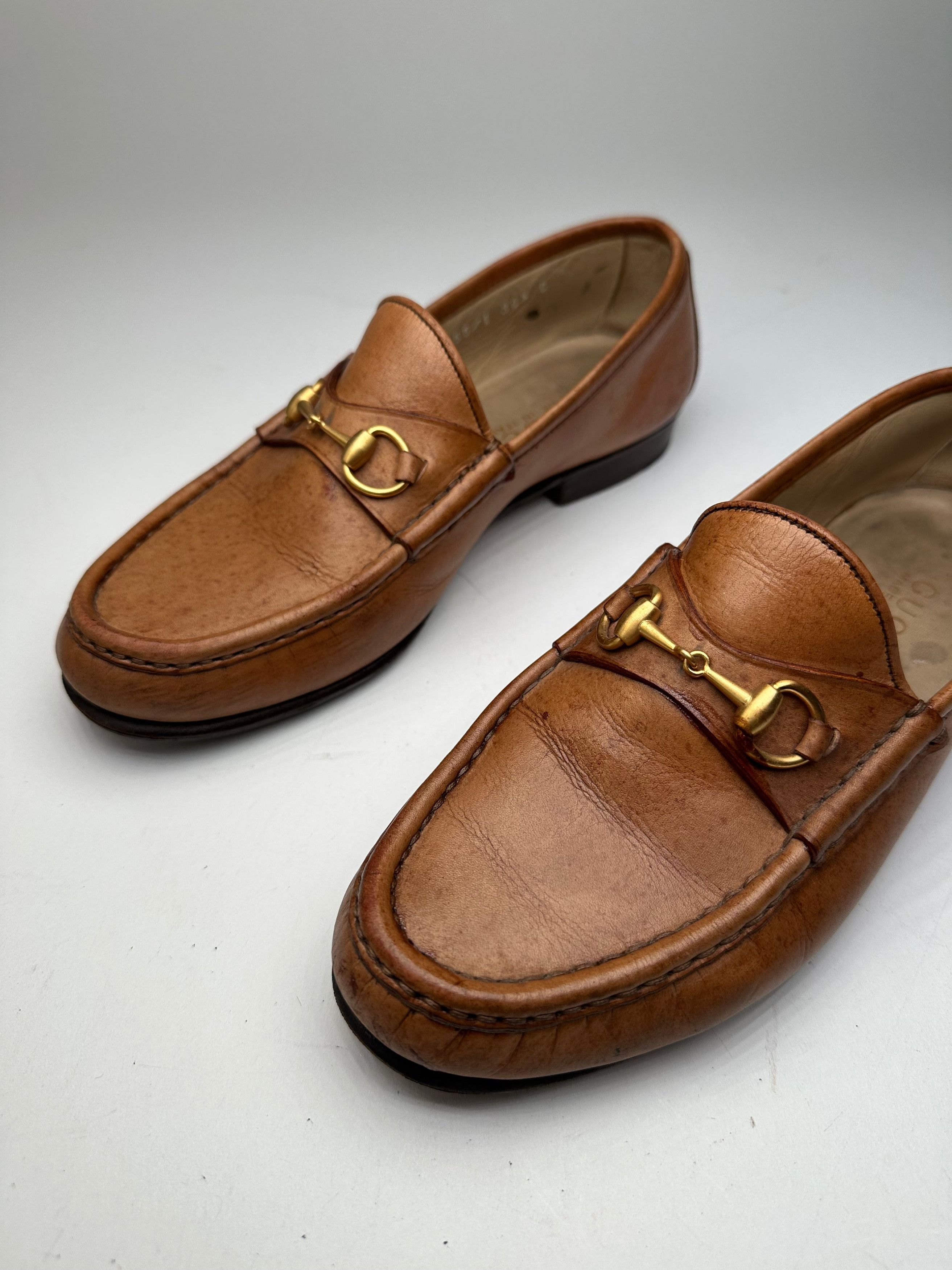 Gucci Vintage Leather Horsebit Loafer Brown Size US 5.5 / IT 35.5 - 7 Thumbnail