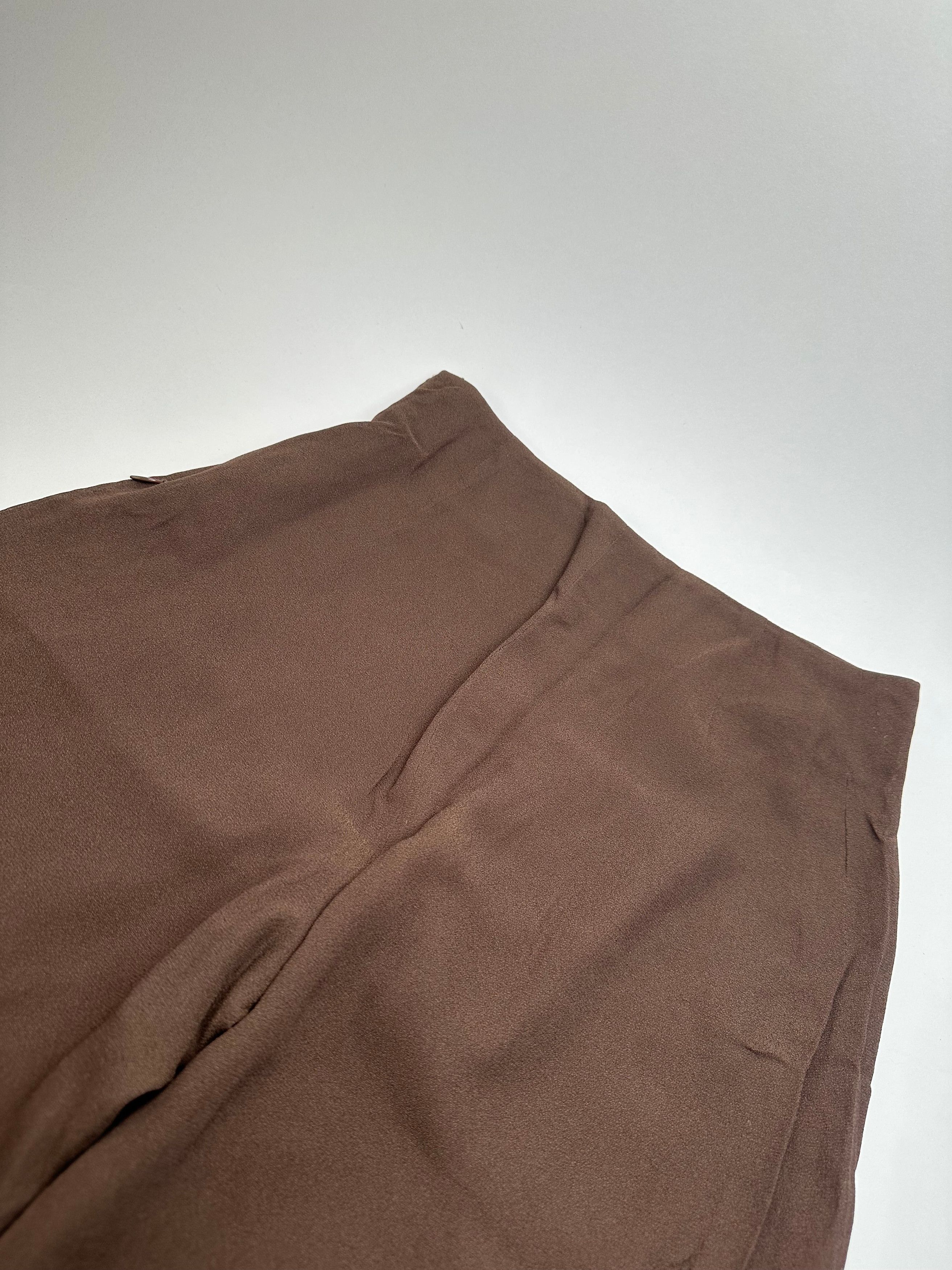 Givenchy Vintage Thin Layered Wide Leg Wool Pants Brown S Size 27" / US 4 / IT 40 - 11 Thumbnail