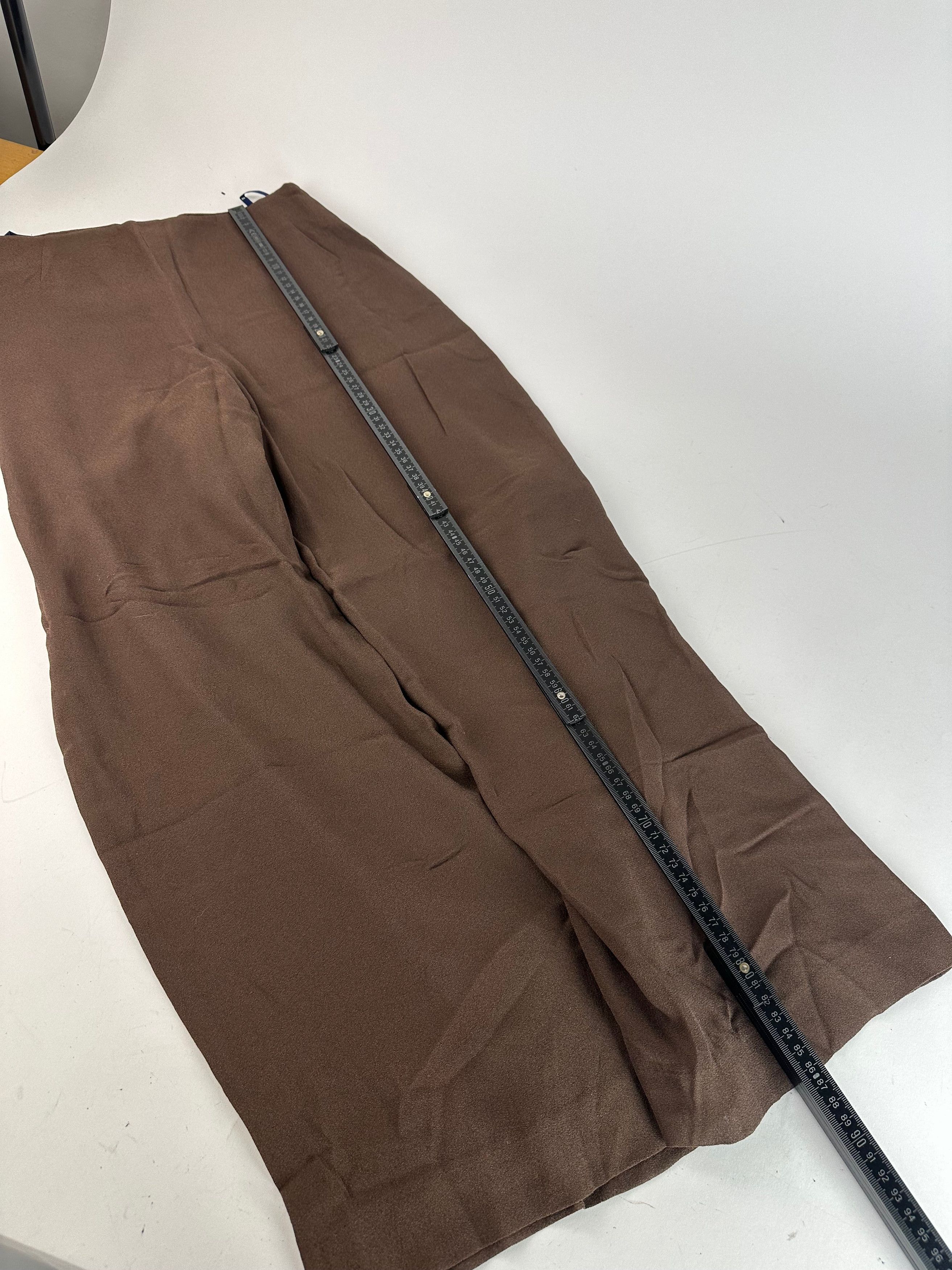 Givenchy Vintage Thin Layered Wide Leg Wool Pants Brown S Size 27" / US 4 / IT 40 - 5 Thumbnail