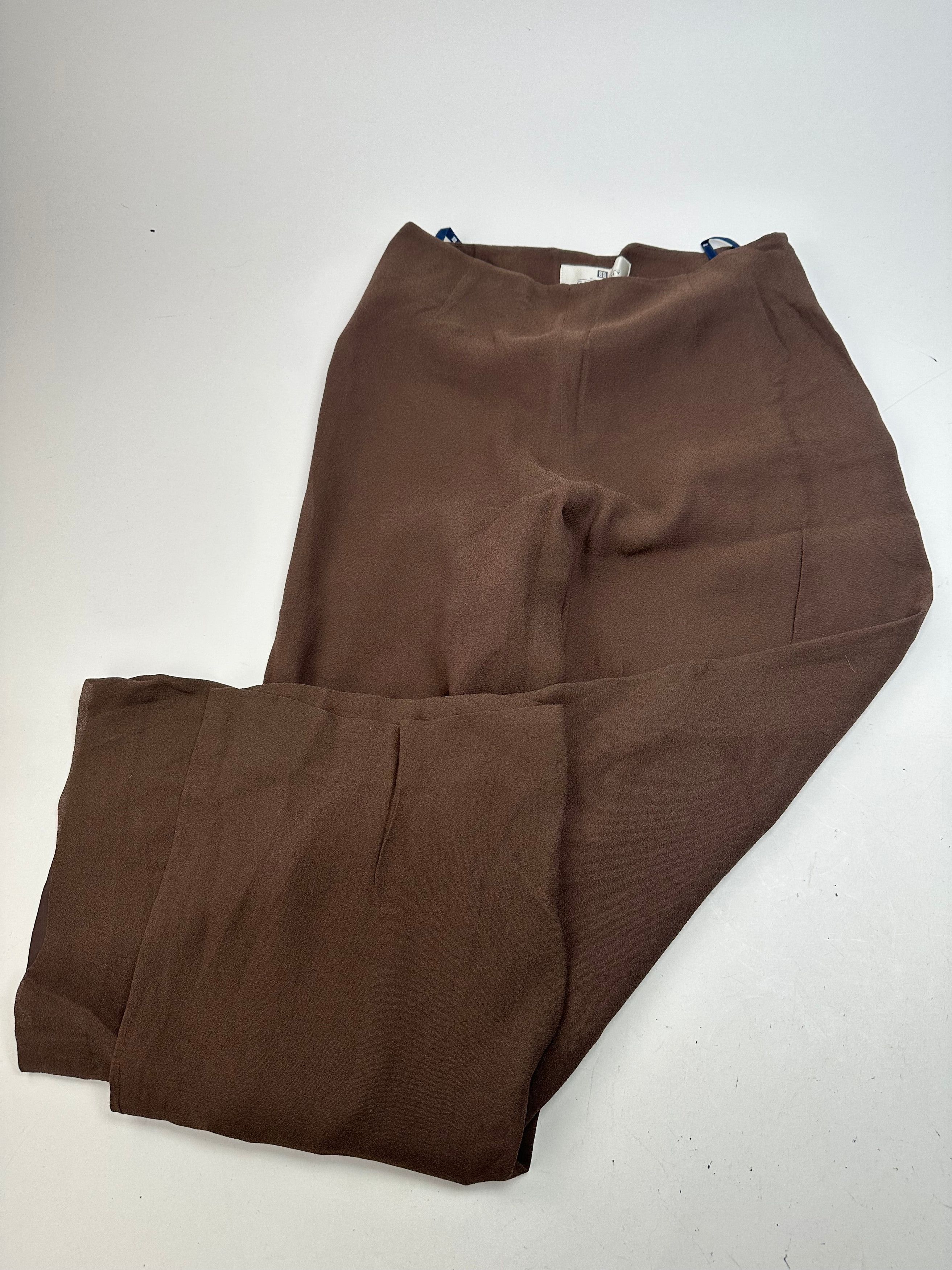 Givenchy Vintage Thin Layered Wide Leg Wool Pants Brown S Size 27" / US 4 / IT 40 - 12 Thumbnail