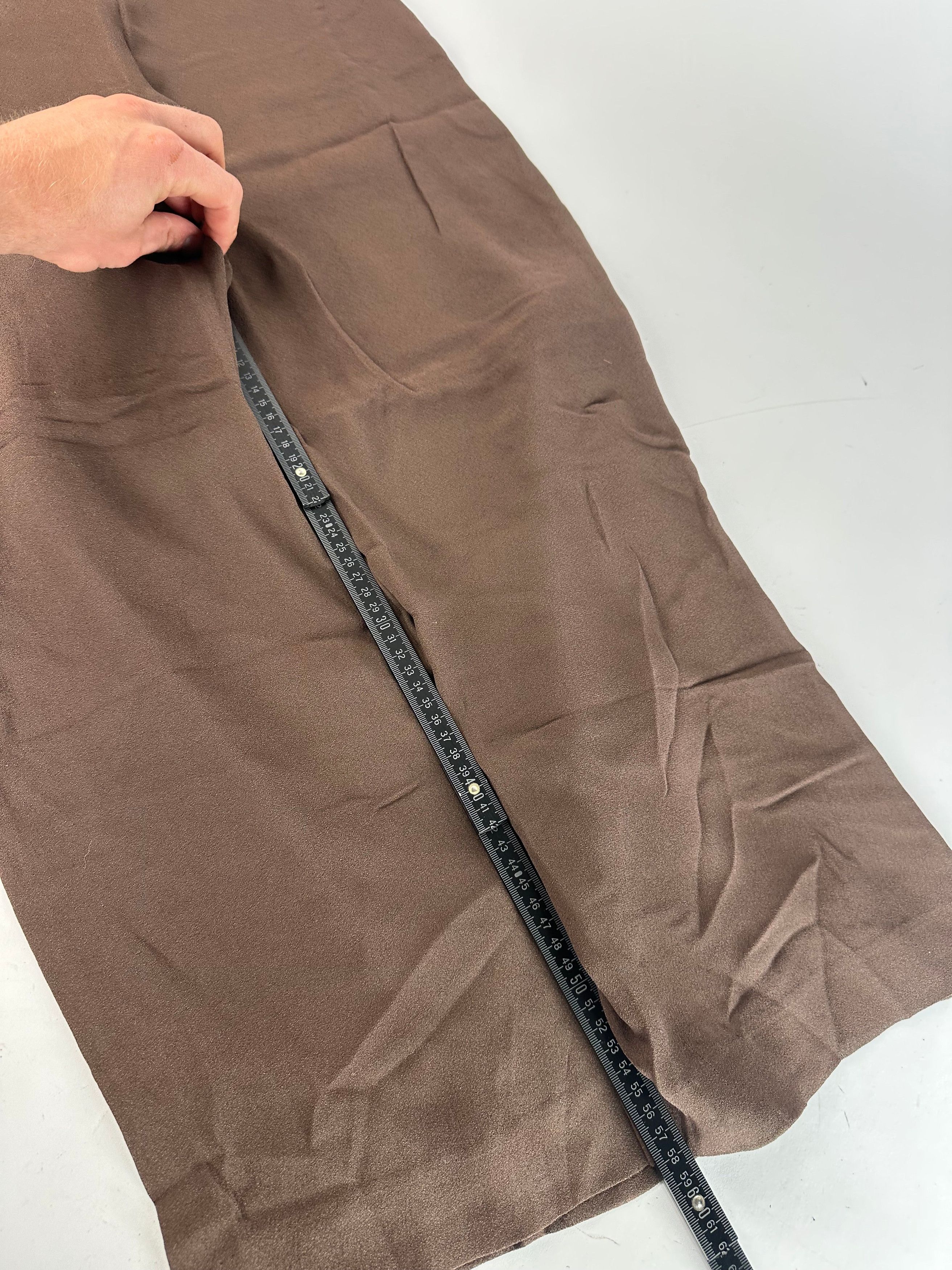 Givenchy Vintage Thin Layered Wide Leg Wool Pants Brown S Size 27" / US 4 / IT 40 - 6 Thumbnail