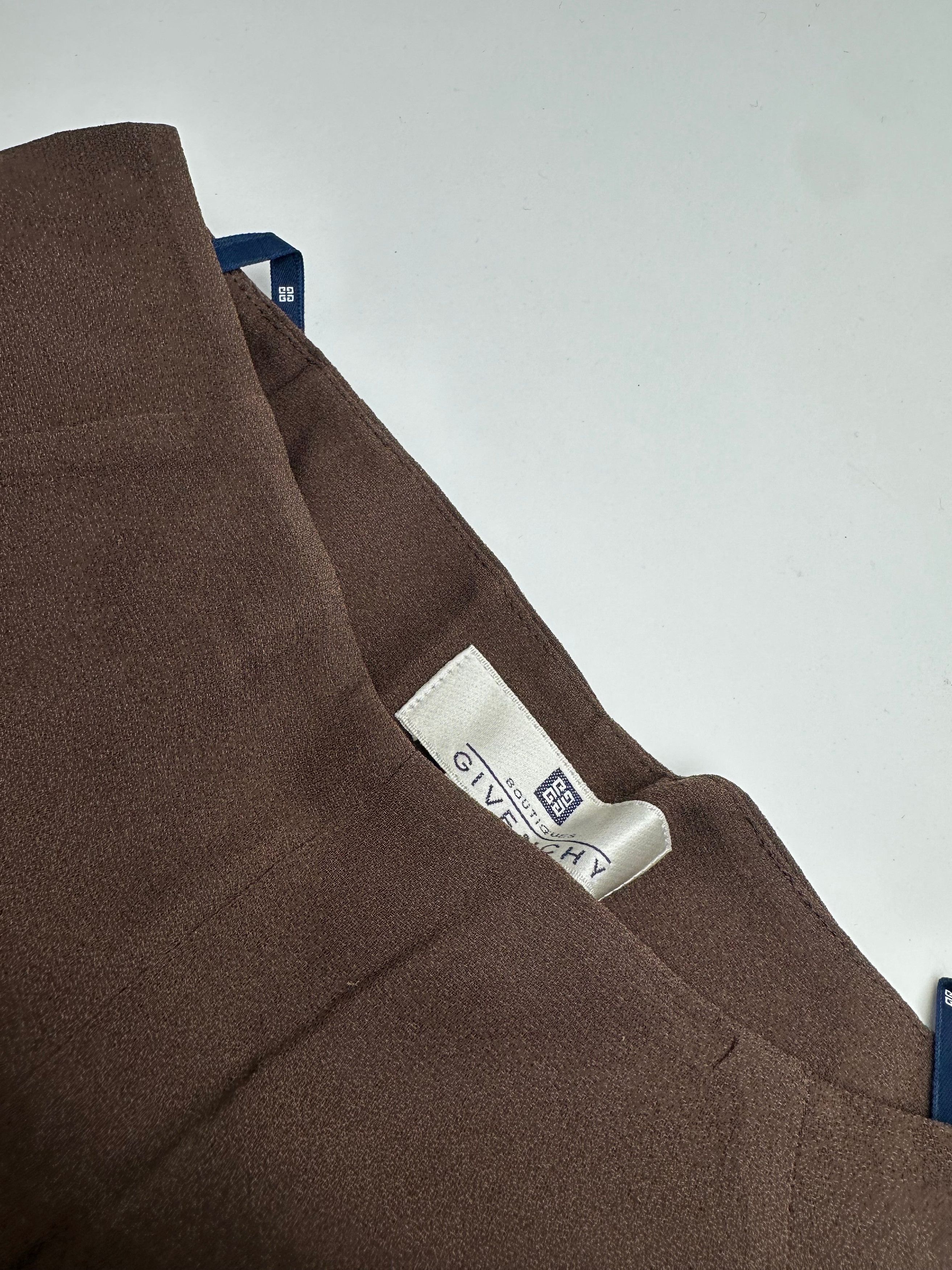 Givenchy Vintage Thin Layered Wide Leg Wool Pants Brown S Size 27" / US 4 / IT 40 - 3 Thumbnail