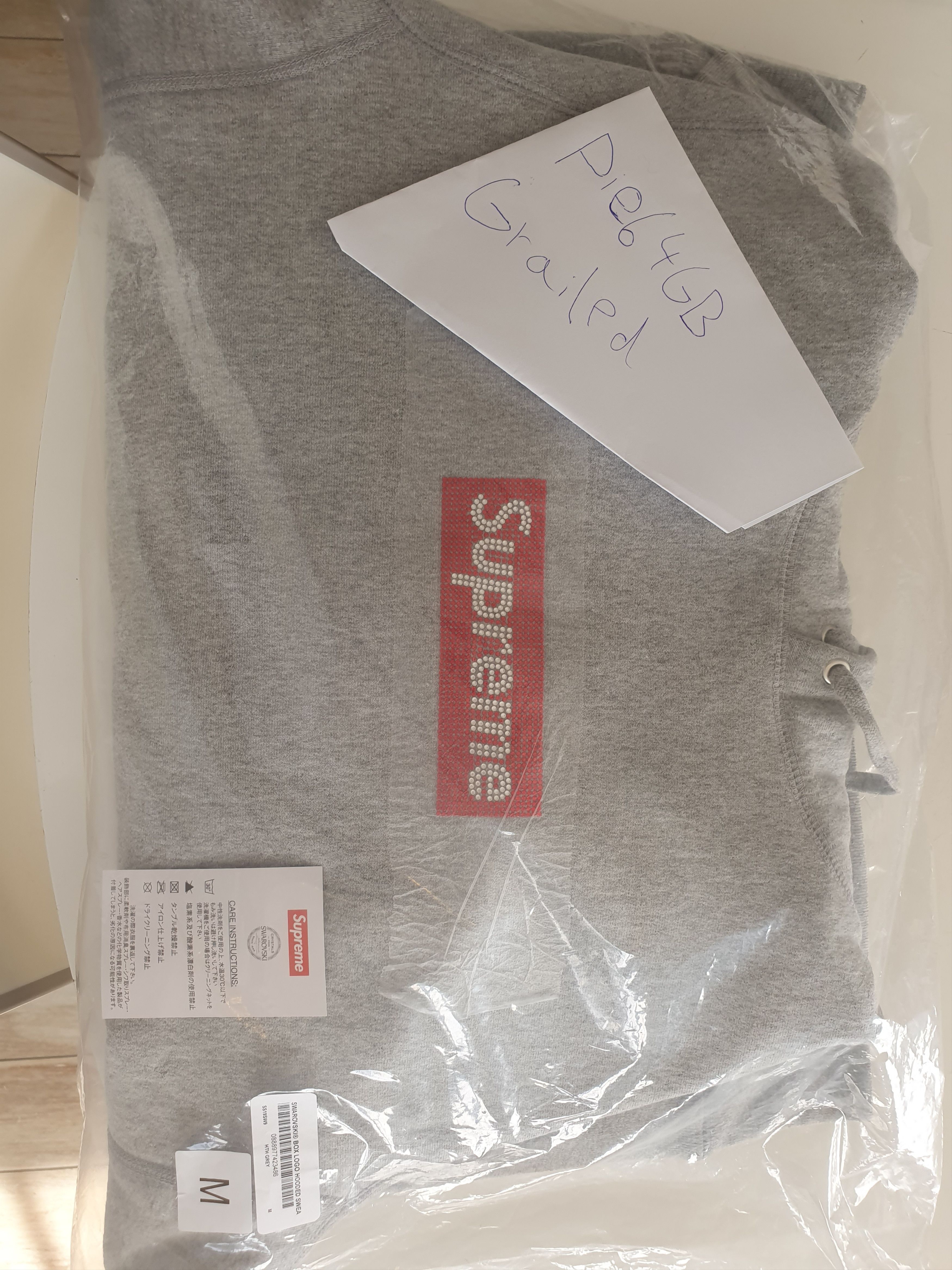 Supreme Supreme Swarovski Box Logo Hooded Sweatshirt Heather Grey