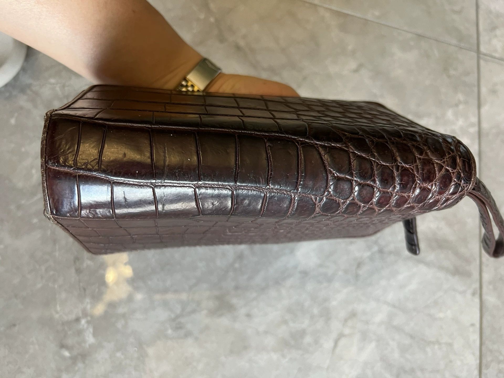 Japanese Brand Custom Crocodile Leather Clutch Size ONE SIZE - 7 Thumbnail