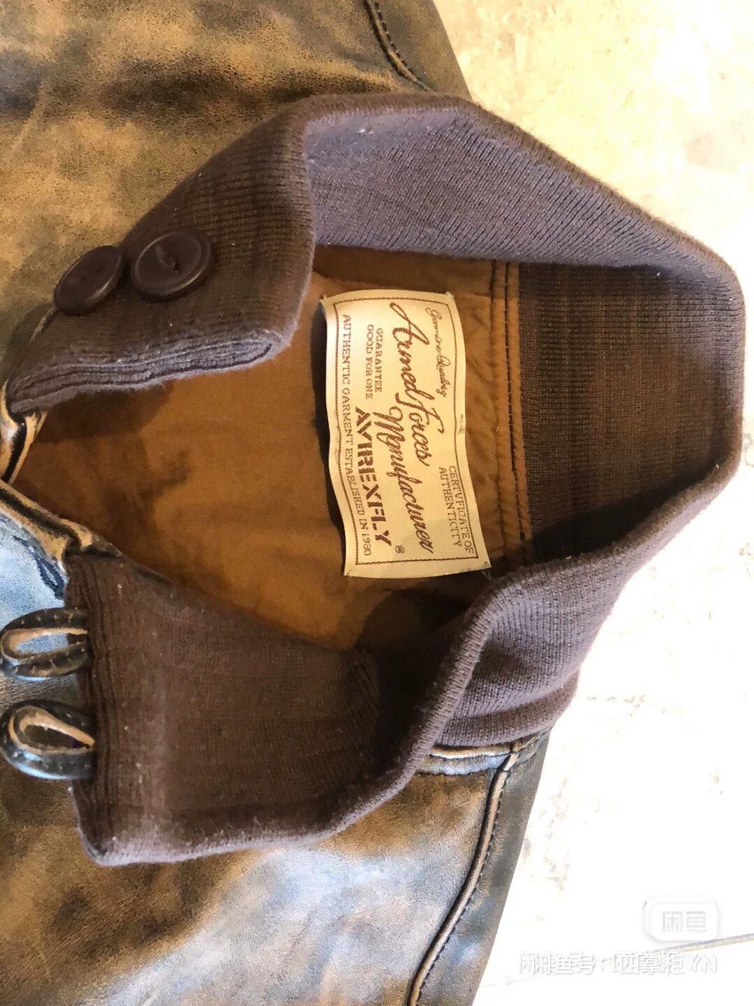 Japanese Brand AVIREXFLY Distressed Tea-Core Leather Jacket Size US M / EU 48-50 / 2 - 4 Thumbnail