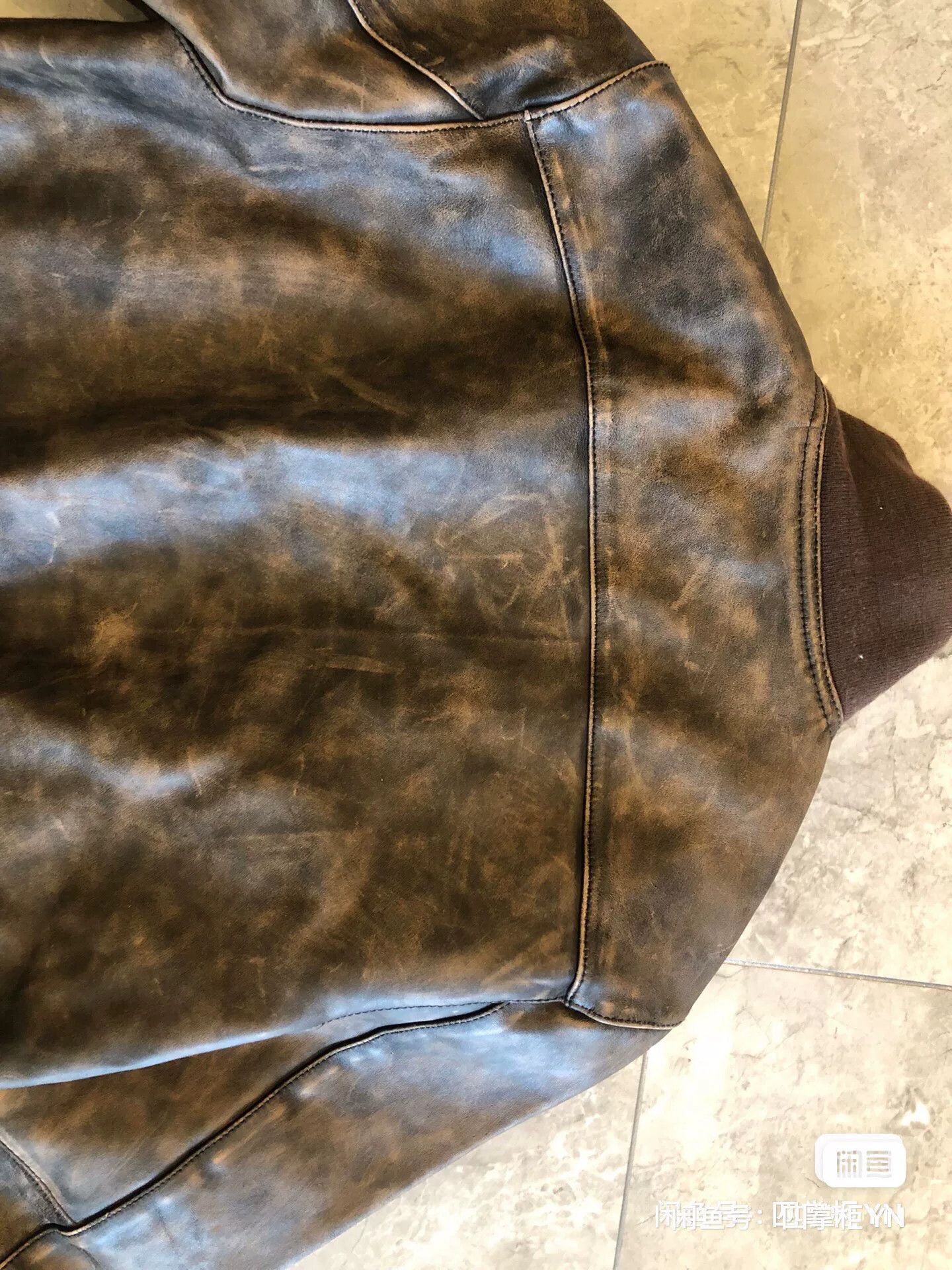 Japanese Brand AVIREXFLY Distressed Tea-Core Leather Jacket Size US M / EU 48-50 / 2 - 7 Thumbnail