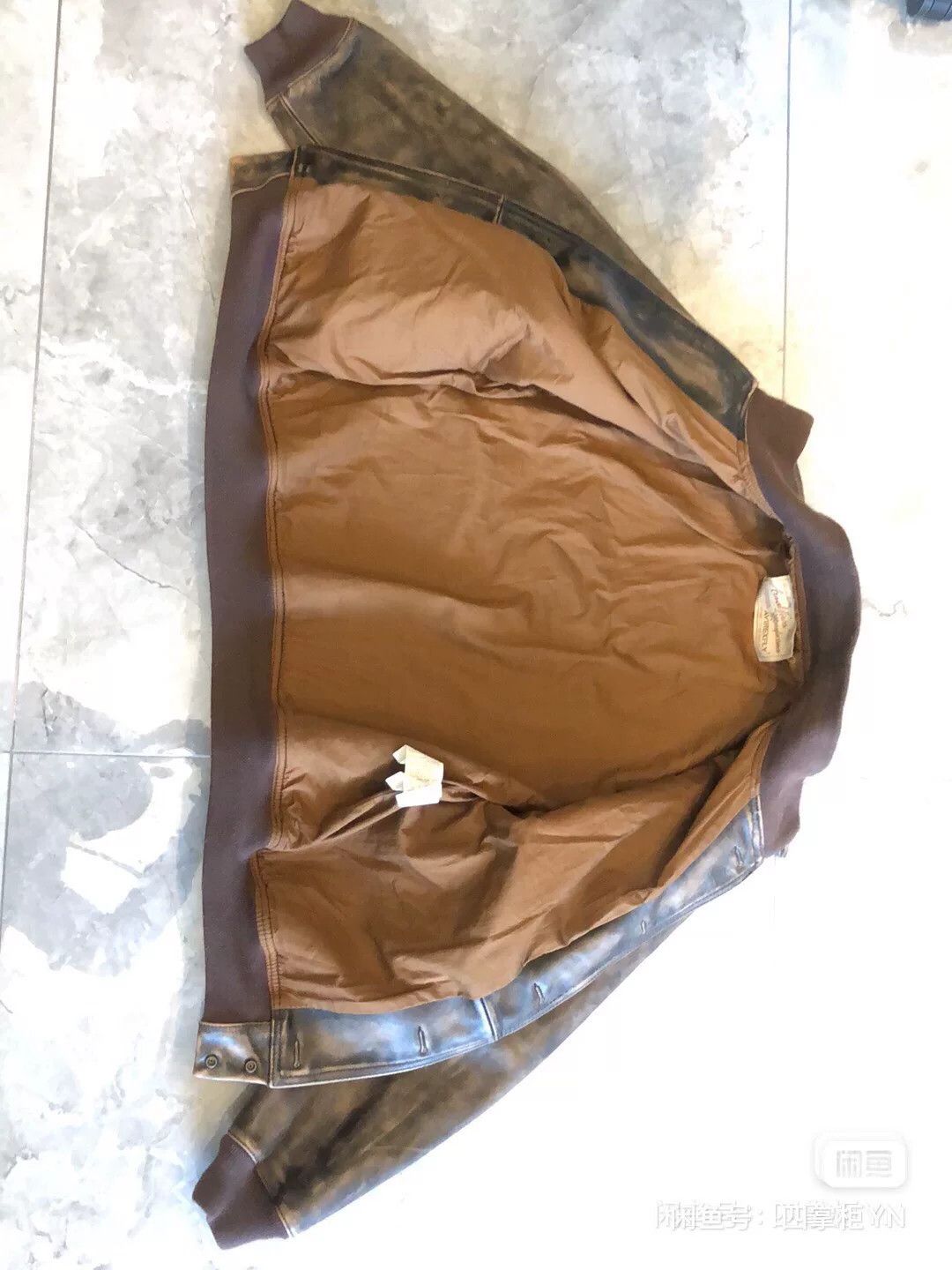 Japanese Brand AVIREXFLY Distressed Tea-Core Leather Jacket Size US M / EU 48-50 / 2 - 3 Thumbnail