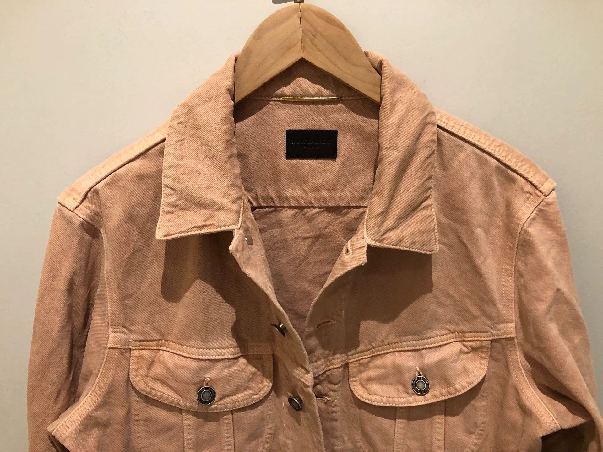 Saint Laurent Paris Saint Laurent Women's Light Pink Denim Jacket Size XS / US 0-2 / IT 36-38 - 3 Thumbnail