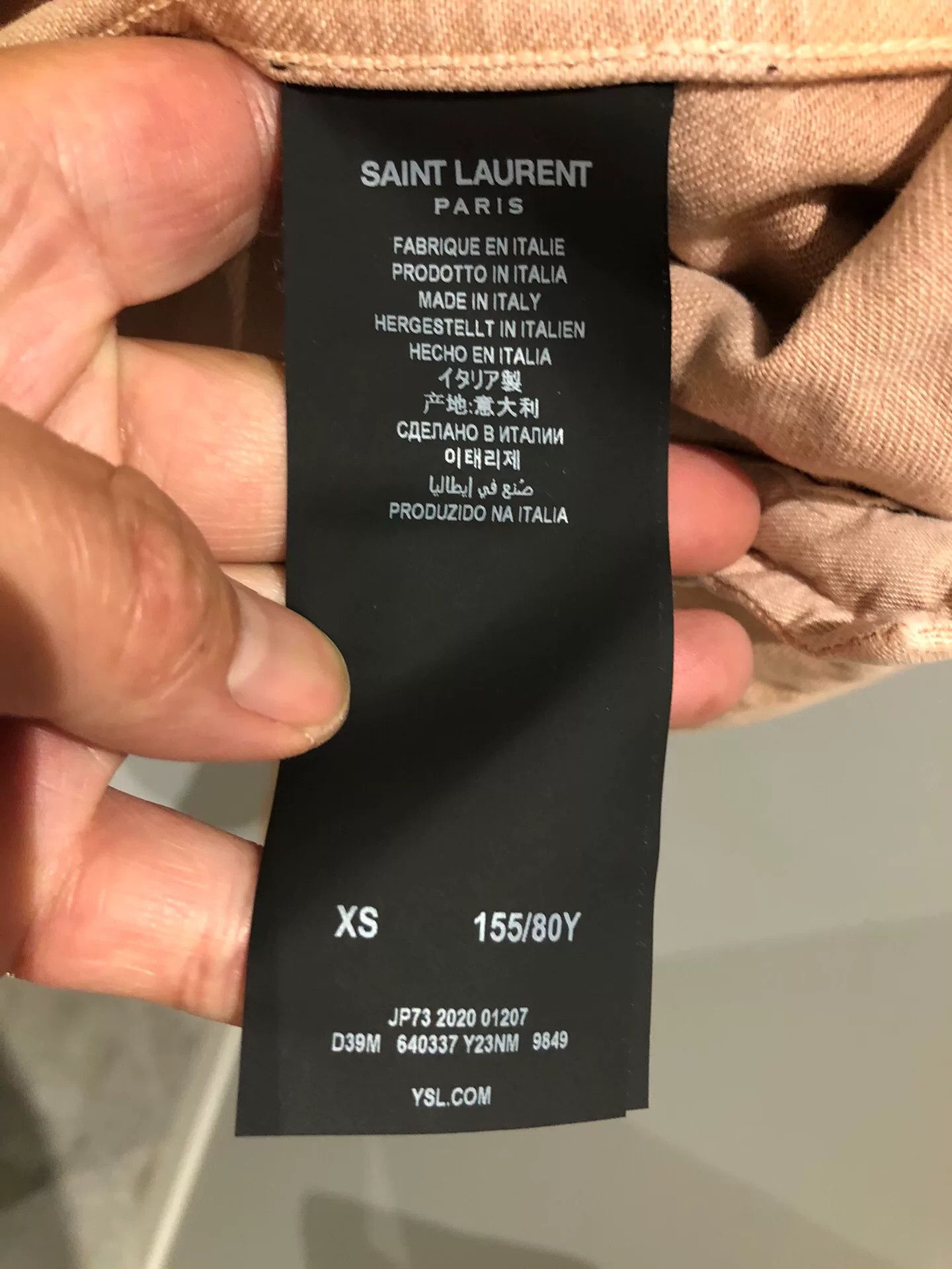 Saint Laurent Paris Saint Laurent Women's Light Pink Denim Jacket Size XS / US 0-2 / IT 36-38 - 7 Thumbnail