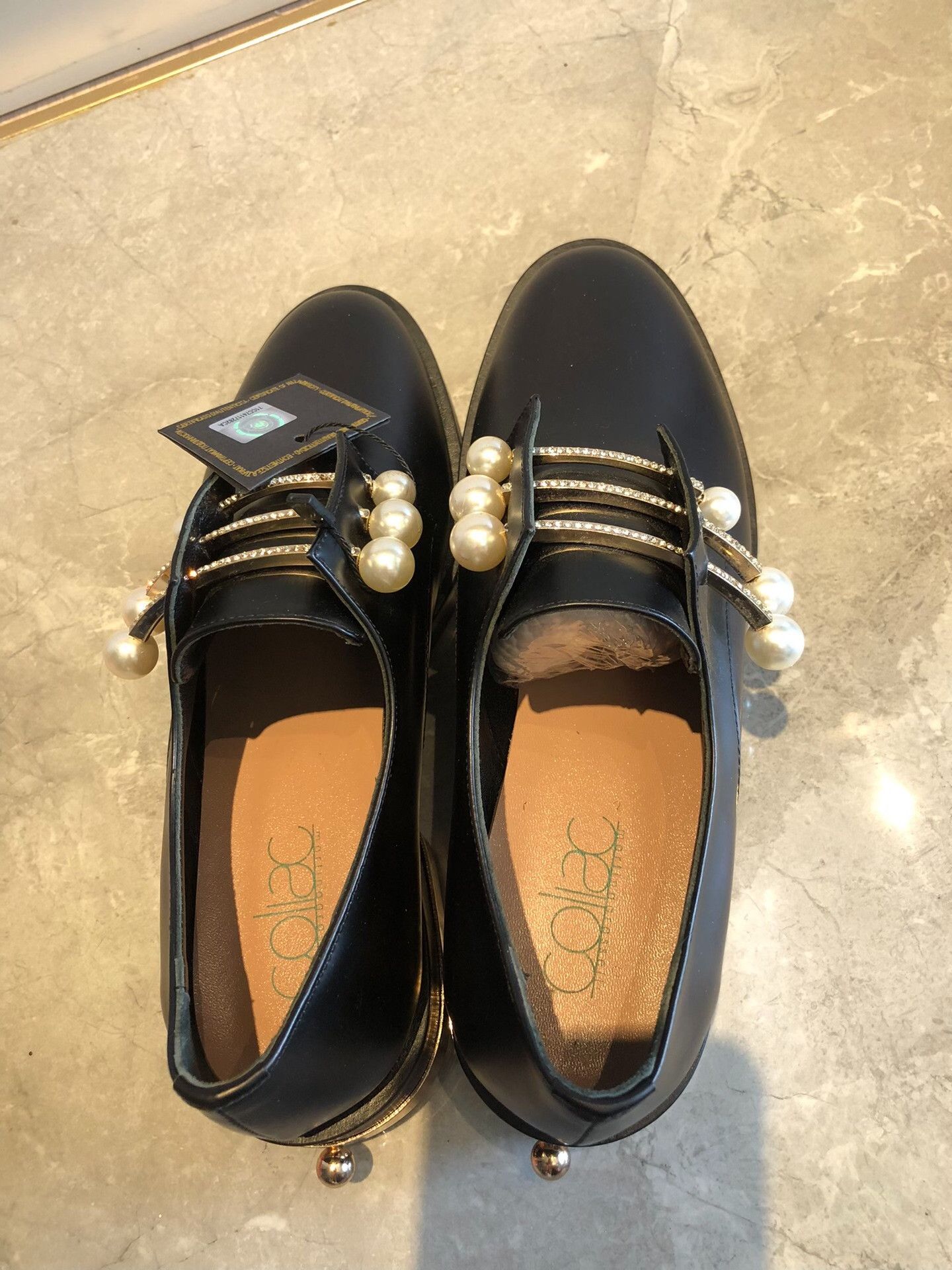 Japanese Brand Coliac Pearl-Embellished Shoes Size US 6 / IT 36 - 3 Thumbnail