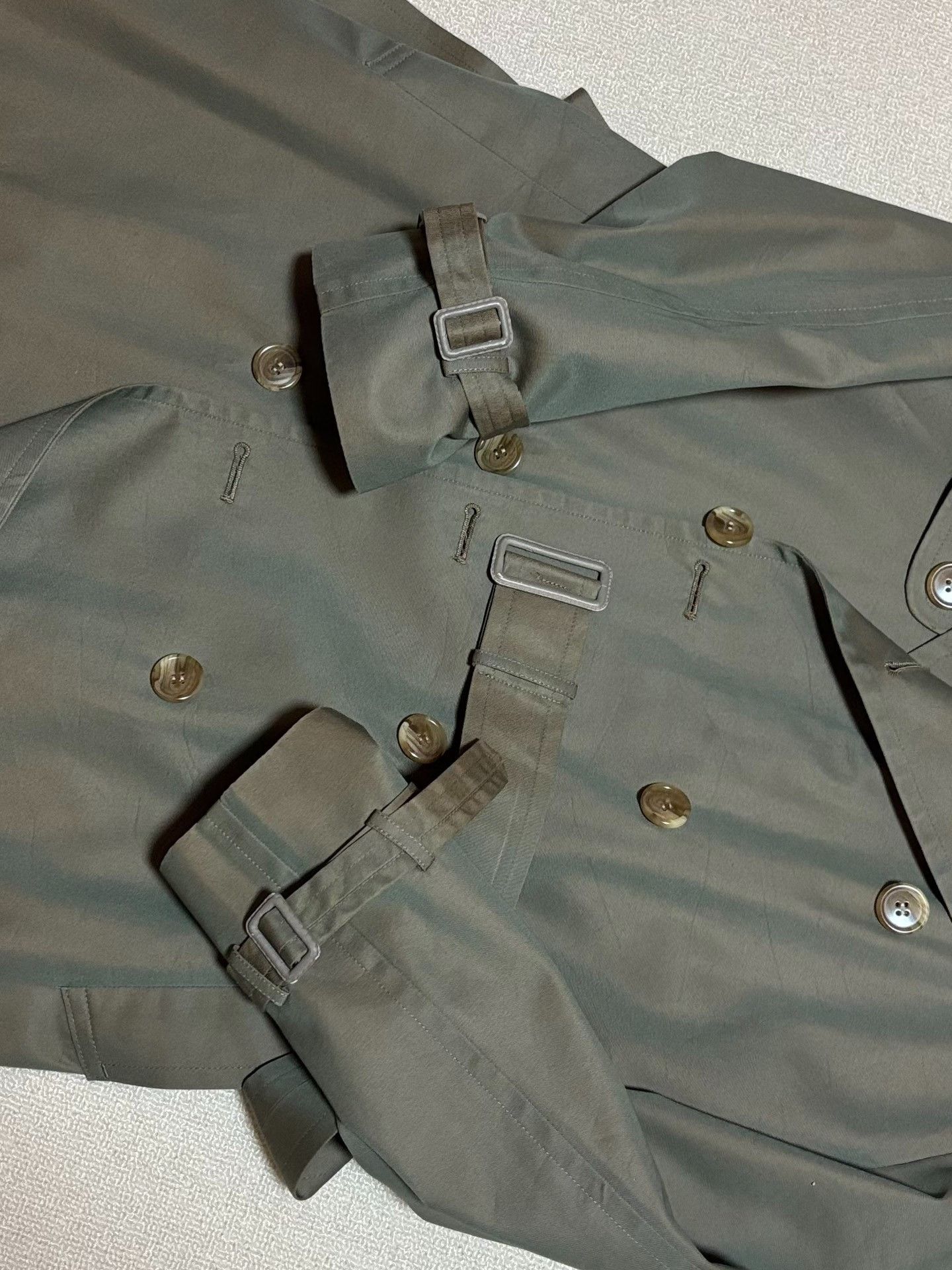 Japanese Brand Vintage Men's Dark Green Double-Breasted Trench Coat Size US M / EU 48-50 / 2 - 4 Thumbnail