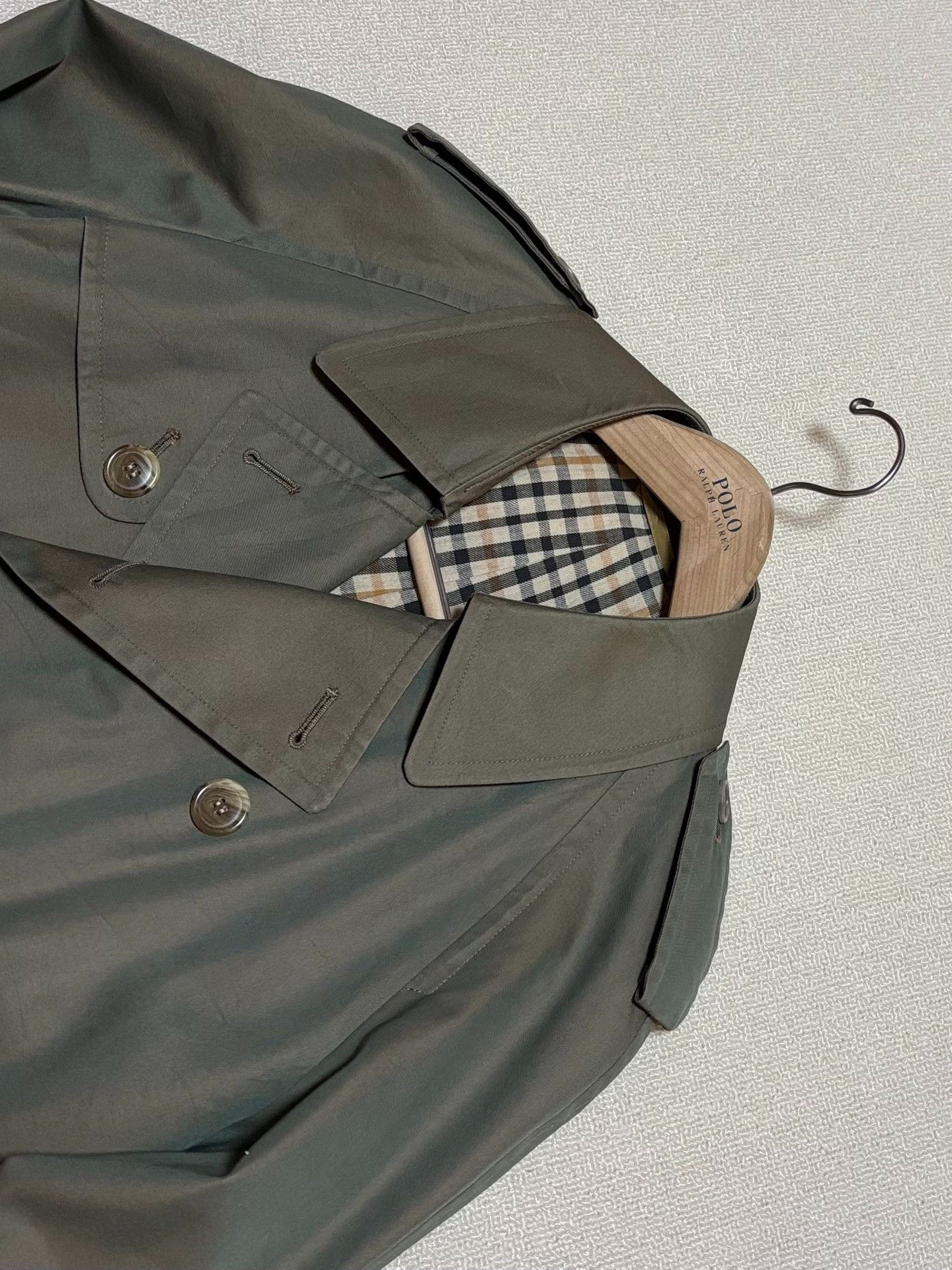 Japanese Brand Vintage Men's Dark Green Double-Breasted Trench Coat Size US M / EU 48-50 / 2 - 3 Thumbnail